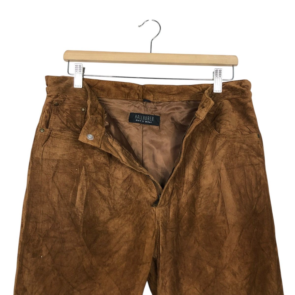 Japanese Brand 🔥VINTAGE SUEDE SOFT LEATHER PANTS BIKER HALLHUBER Size US 32 / EU 48 - 16 Thumbnail