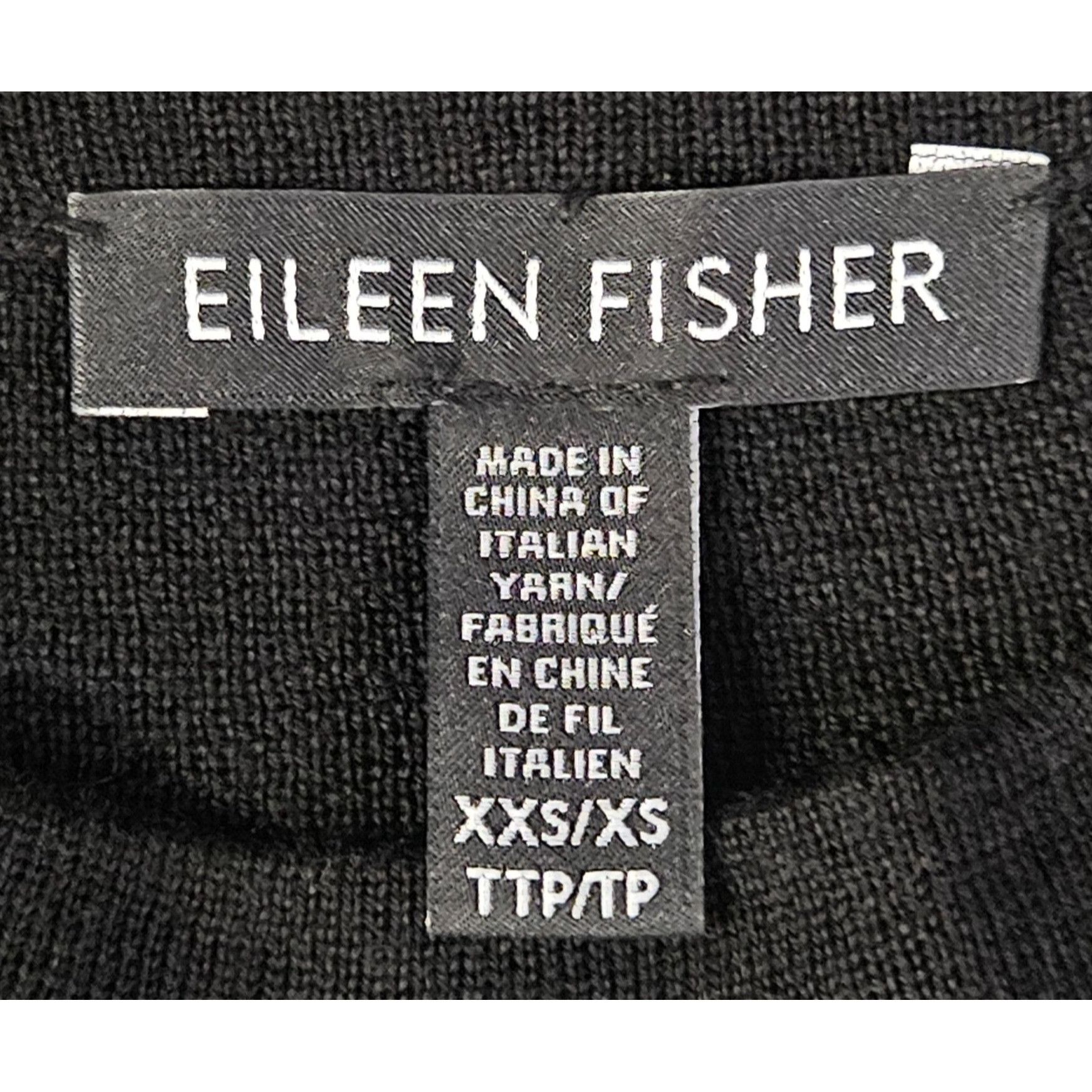 Eileen Fisher Eileen Fisher Women Black Merino Wool Tunic Top Minimalist F Size XS / US 0-2 / IT 36-38 - 4 Thumbnail
