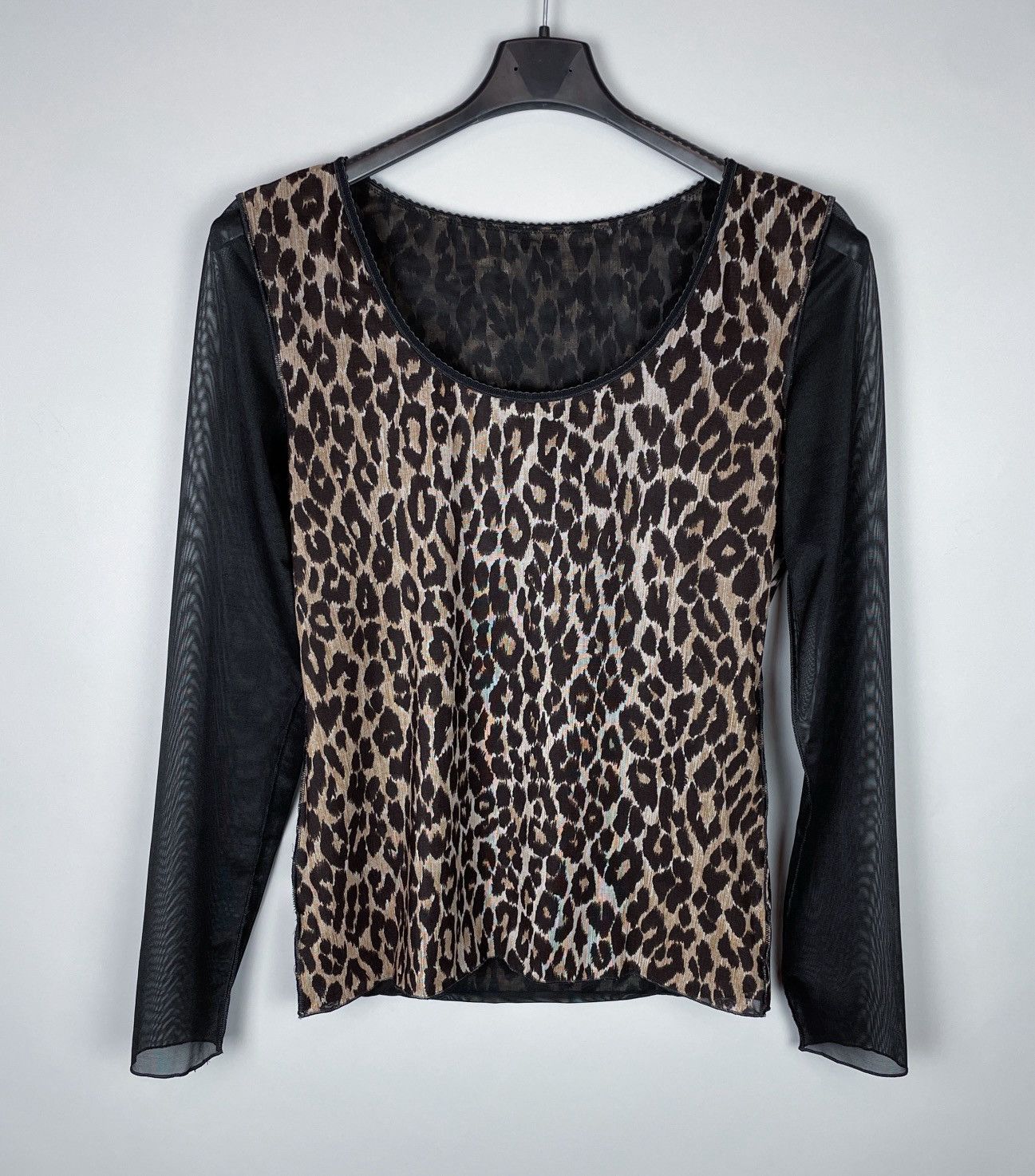 Dolce & Gabbana Women’s Dolce & Gabbana Underwear Mesh Leopard Blouse Size M Size M / US 6-8 / IT 42-44 - 3 Thumbnail