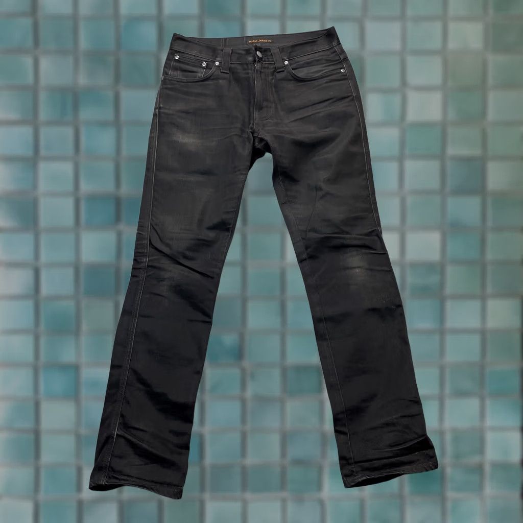 Nudie Jeans Nudie Jeans Mens 31x32 Black Skinny Denim Logo Organic Cotton Dark Wash Jeans Regular 5-Pocket Black Mens Skinny Jeans Size US 32 / EU 48 - 1 Thumbnail