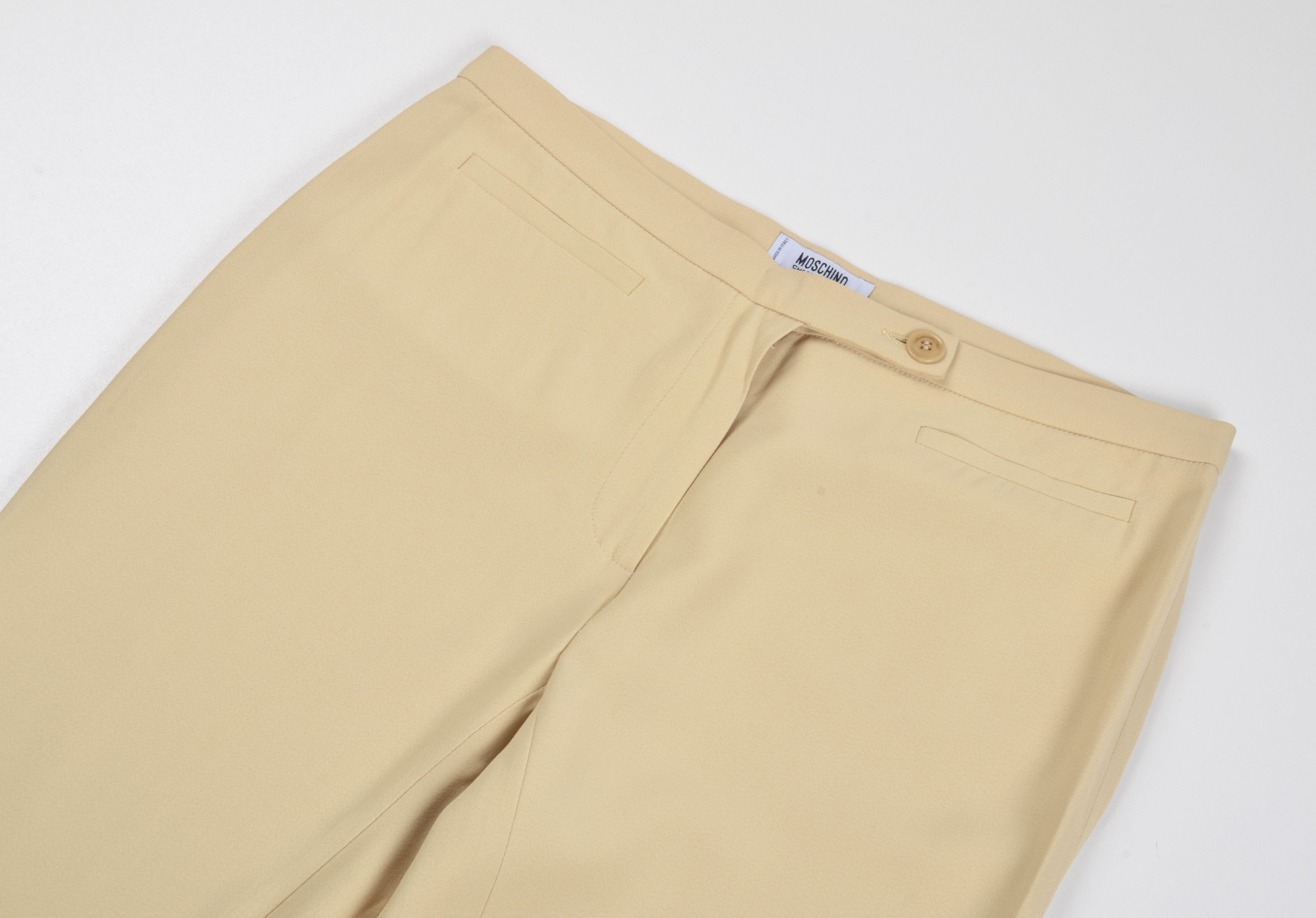 Moschino Vintage Moschino Cheap and Chic 90's Beige Straigh Trousers Size 29" - 3 Thumbnail