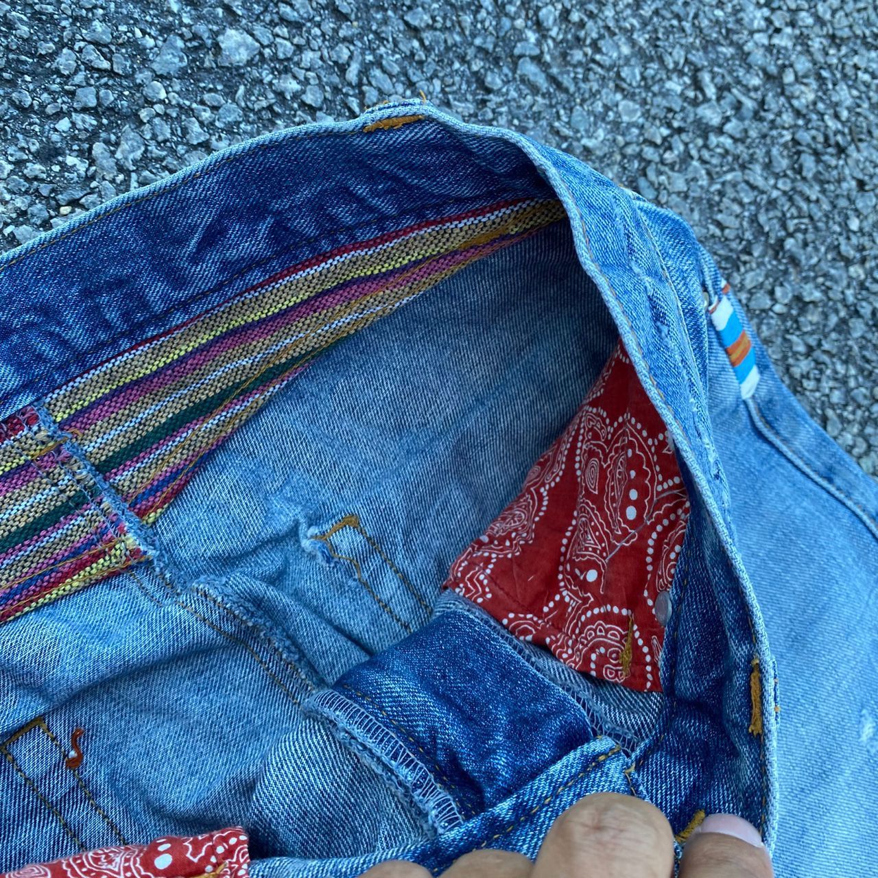 Japanese Brand Vintage Geronimo Indiana American Culture Flare Denim Size US 31 - 12 Thumbnail