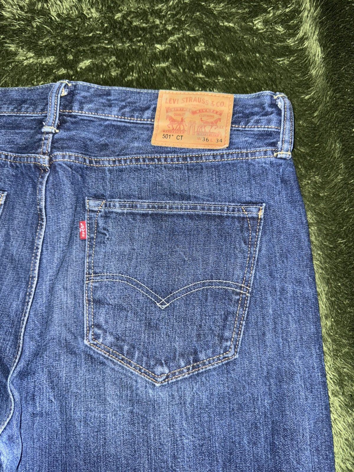 Levi's [W36/L34] Levis 501 Ct leather label washed denim pants Size US 36 / EU 52 - 10 Thumbnail