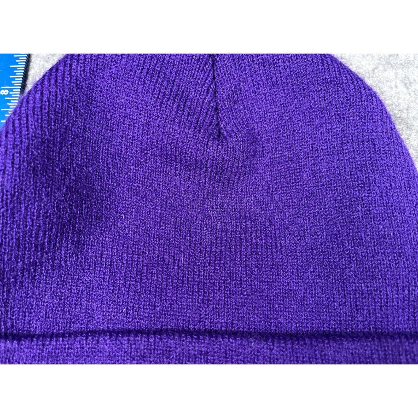 Port & Company Port & Company Hat Beanie Mens One Size Purple Weber State Knit Winter College Sports Cuffed Embroidered Mens Rhinestones? Size ONE SIZE - 3 Thumbnail