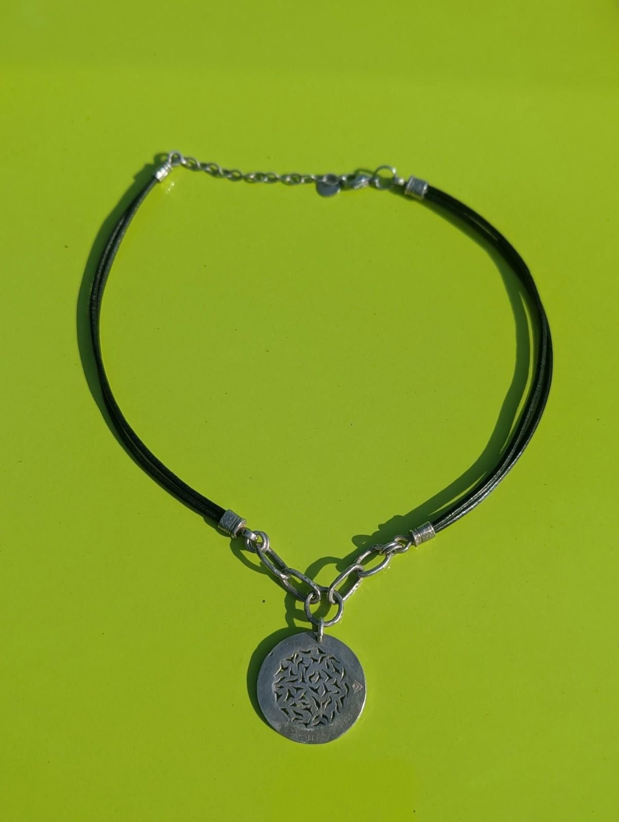 Designer Silpada Sterling Silver Leather Sunburst Pendant Necklace Size ONE SIZE - 9 Thumbnail