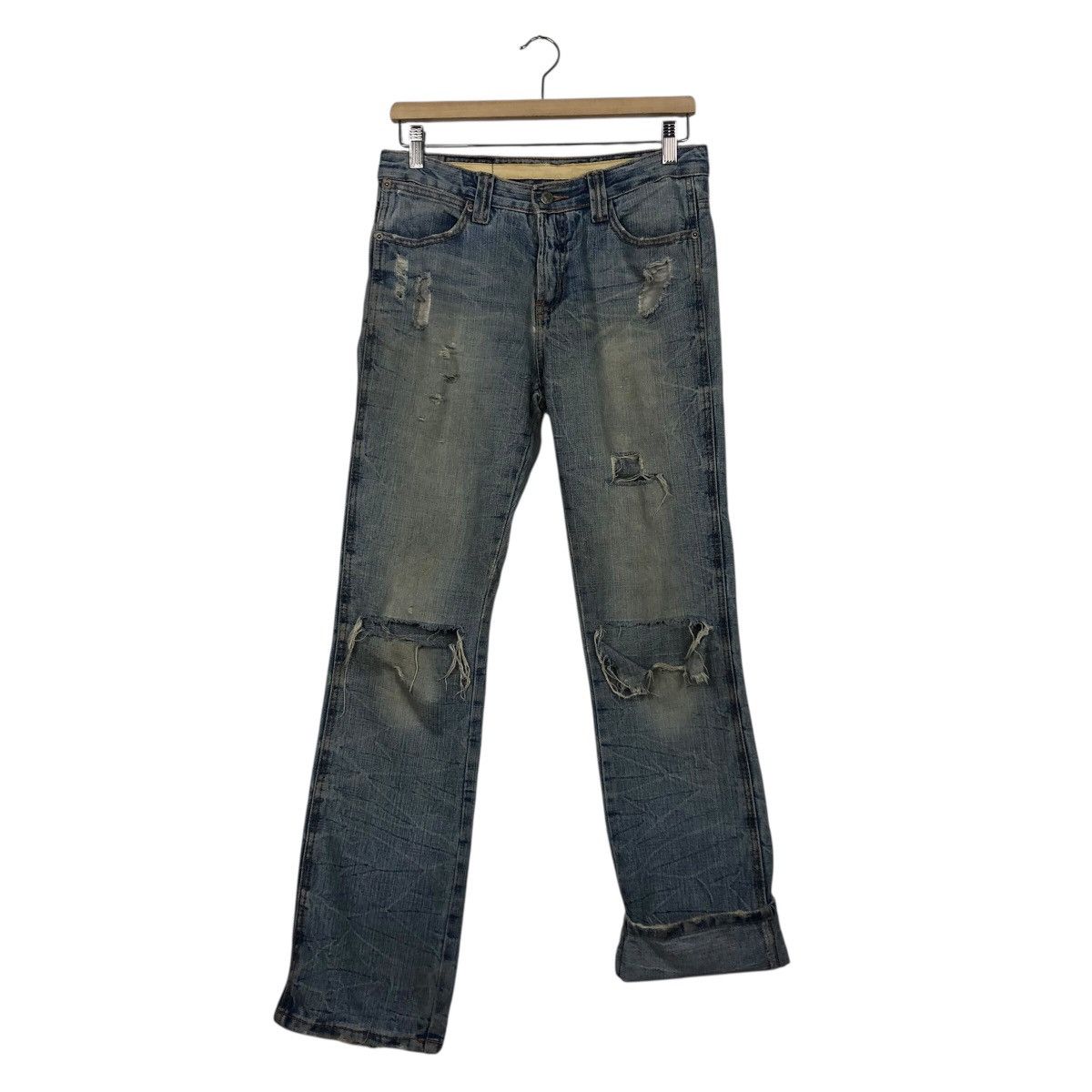Japanese Brand Hysteric Glamour Vintage Distressed Straight Leg Denim Size 30" / US 8 / IT 44 - 16 Thumbnail