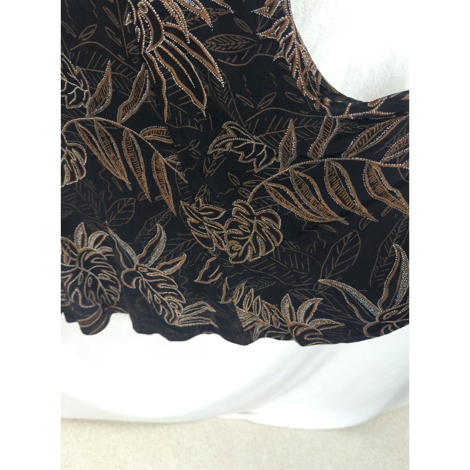 Vintage Chico's Travelers Jungle Trek Dress Black Sleeveless Tropical Floral XL 16/18 Women Size XL / US 12-14 / IT 48-50 - 7 Thumbnail