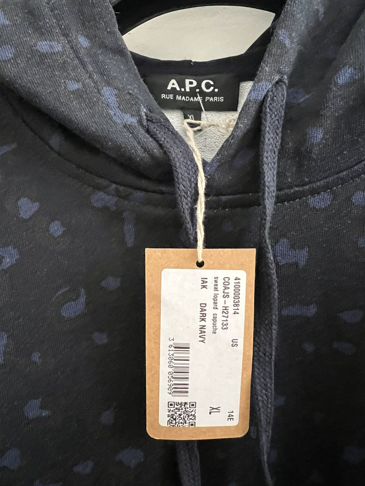 A.P.C. NWT A.P.C Paris Navy Leopard Hoodie Size XL Size US XL / EU 56 / 4 - 4 Thumbnail