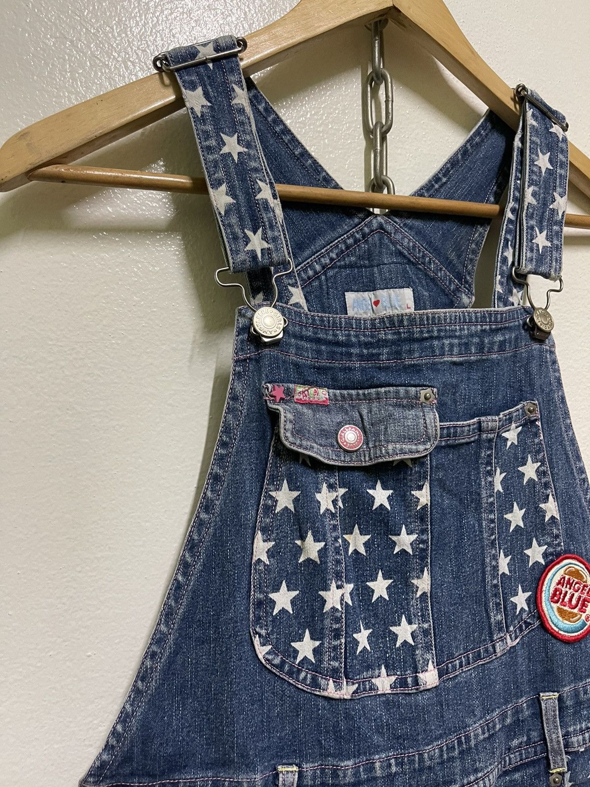 Angel Blue × Japanese Brand × Vintage Angel Blue Overall Patches Denim Size 30" / US 8 / IT 44 - 2 Thumbnail