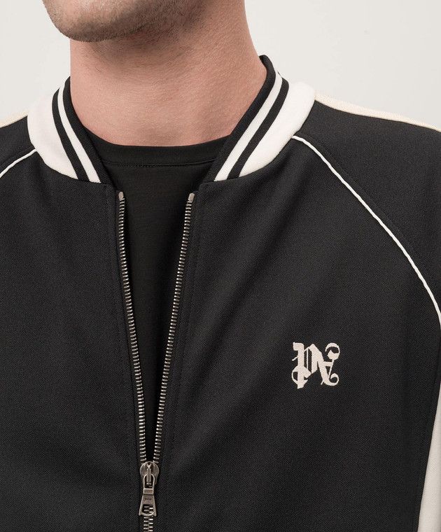 Palm Angels o1s22i1n1224 Zip-up Sweatshirt in Black White Size US XXL / EU 58 / 5 - 5 Thumbnail