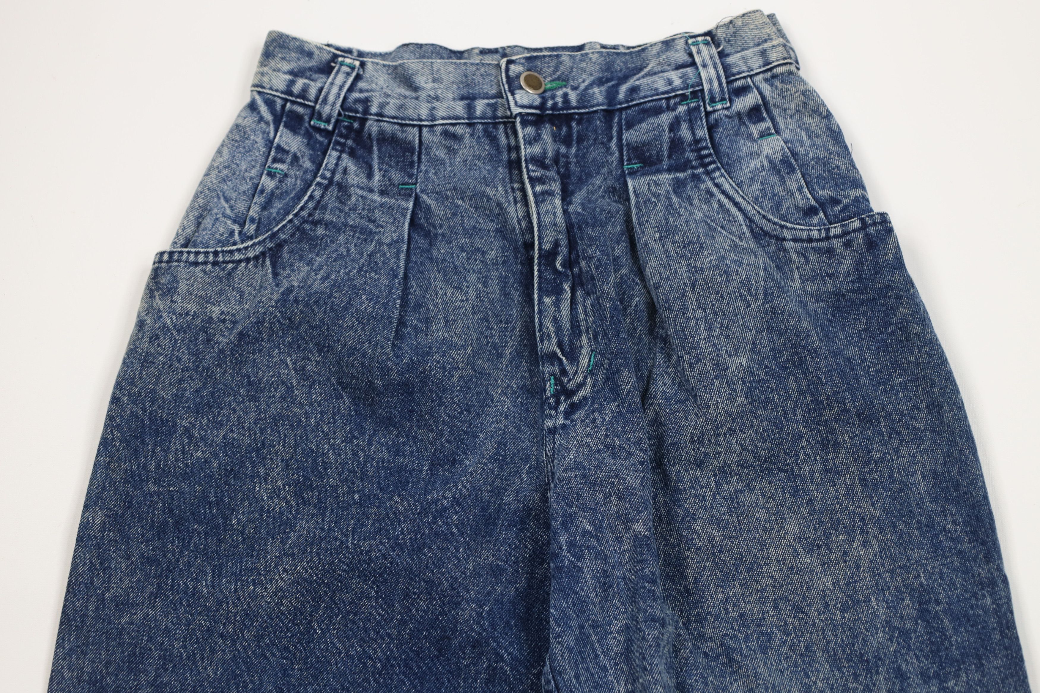 Vintage Vintage 90s Streetwear Flip Cuff Acid Wash Tapered Leg Jeans Size 32" / US 10 / IT 46 - 3 Thumbnail