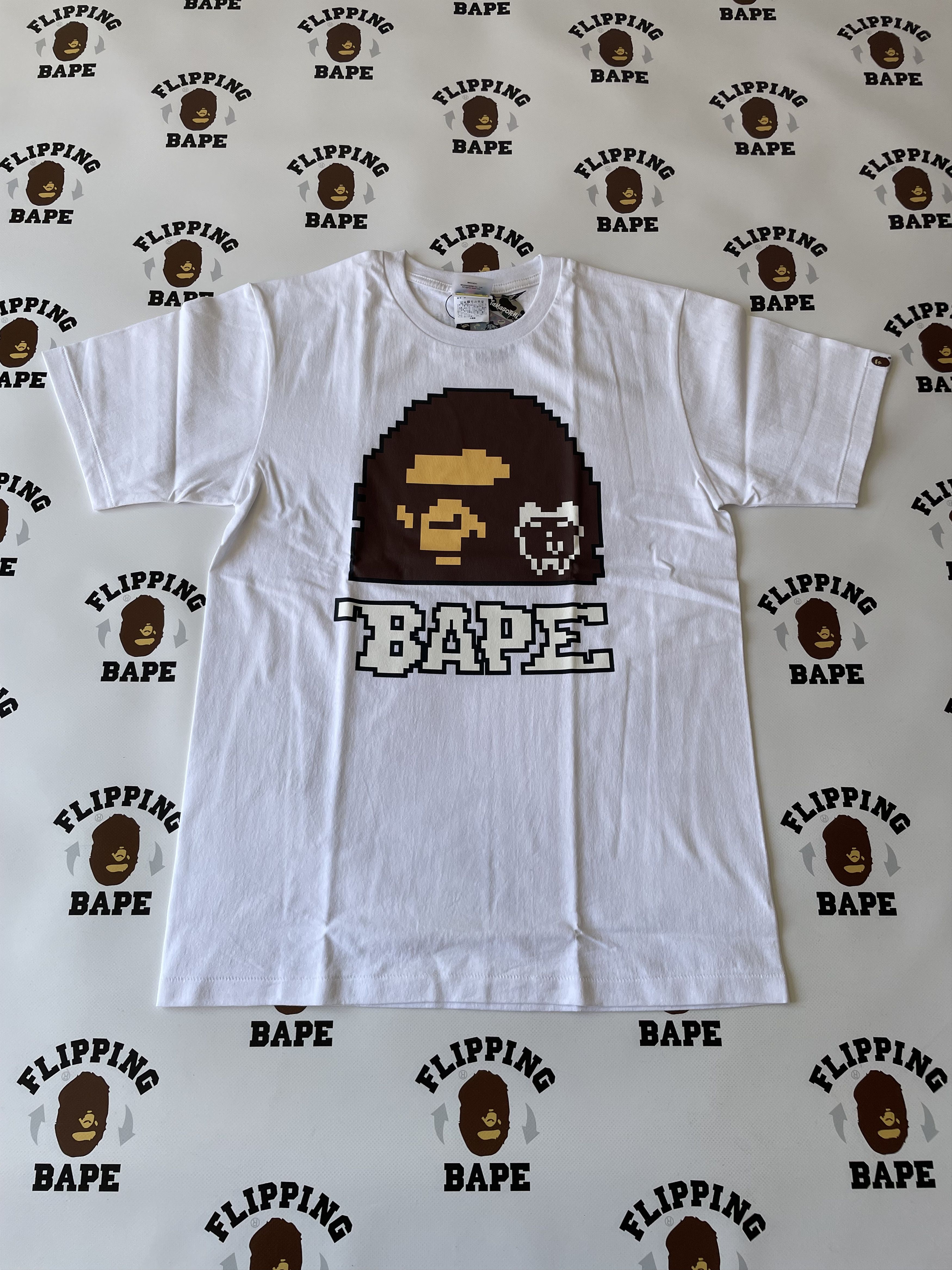 image of Bape X Tamagotchi Tee 1 in White, Men's (Size Large)