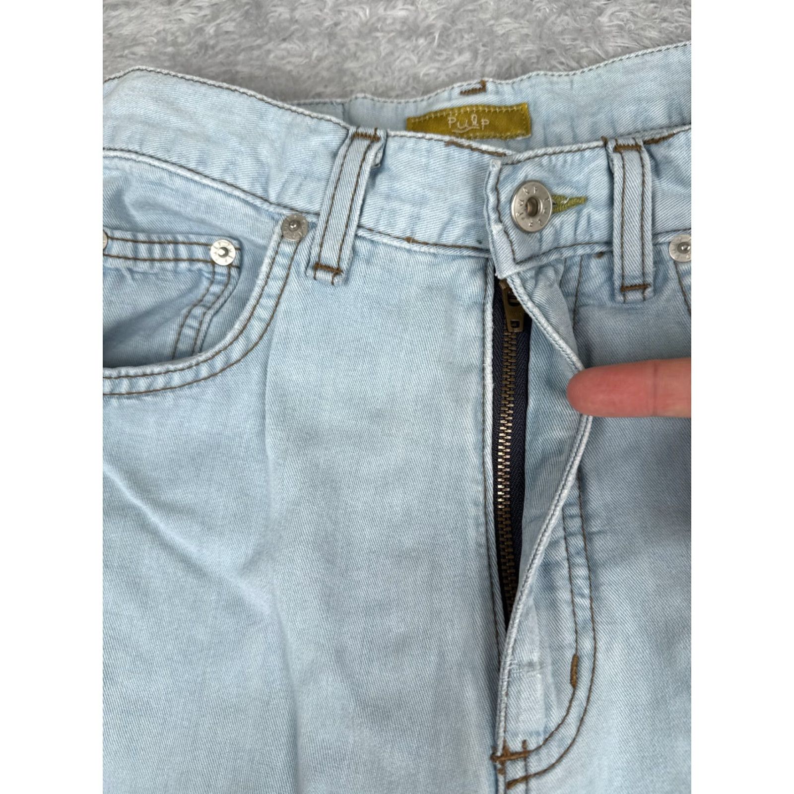 Vintage Vintage Pulp Women’s Wide Leg Jeans 26x31 High Rise Blue Denim 100% Cotton Retro 90s Size 27" / US 4 / IT 40 - 5 Thumbnail