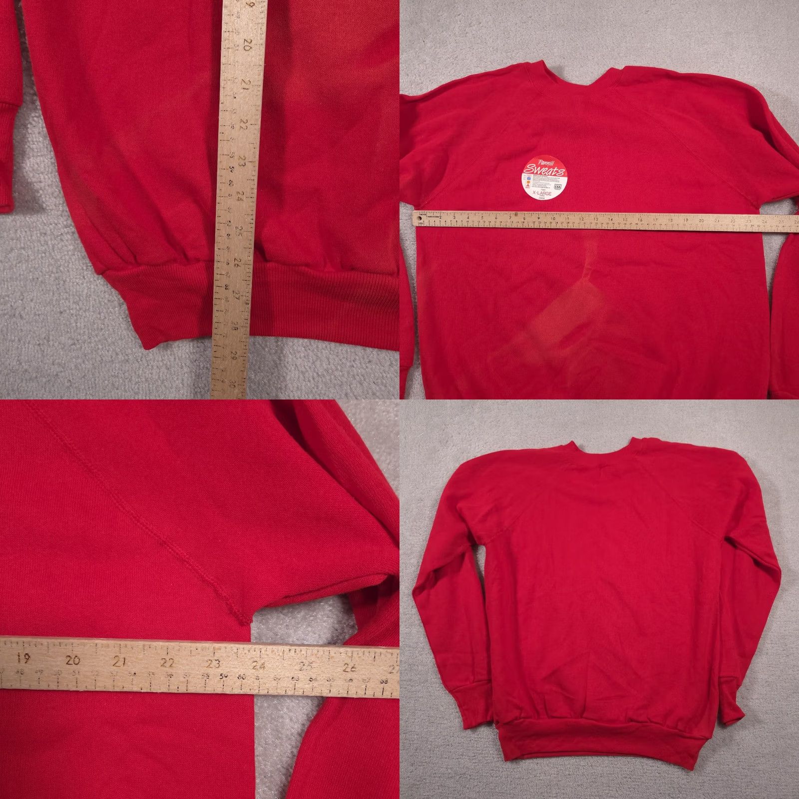 X-LARGE VINTAGE Pannill Sweatshirt Mens X-Large Red Crewneck 50/50 Made in USA 90s Size US XL / EU 56 / 4 - 9 Thumbnail