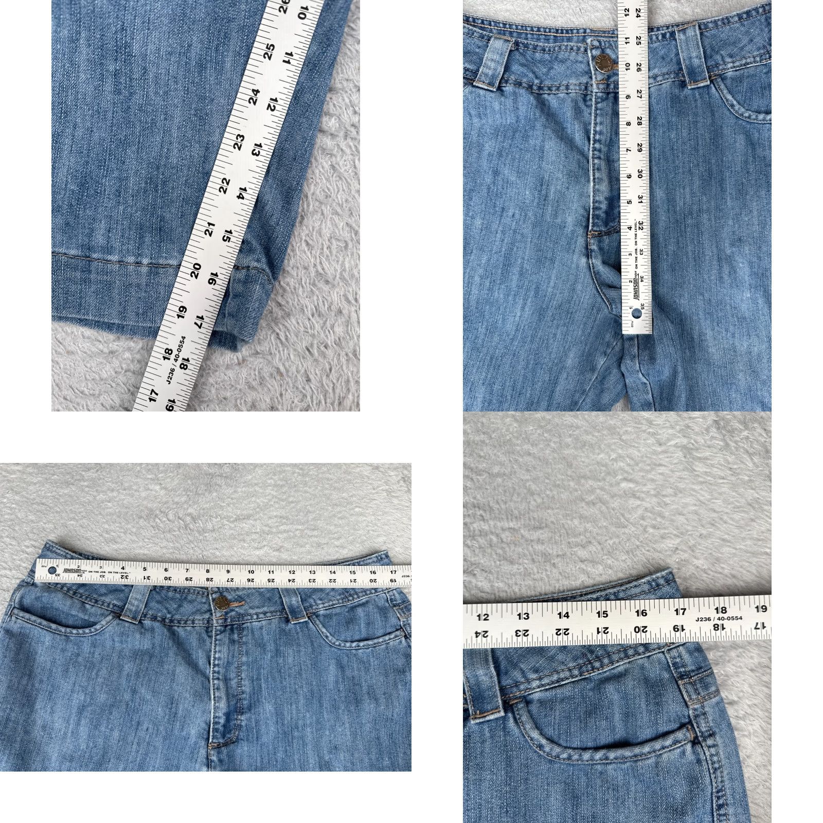 Lee Lee Jeans Women 16 Blue Denim Capri Crop Mid Rise 34x17 5-Pocket Regular Jeans Size 38" / US 16 / IT 52 - 8 Thumbnail
