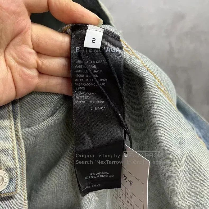 Balenciaga Balenciaga Blue Logo Denim Jacket. Size US S / EU 44-46 / 1 - 4 Thumbnail