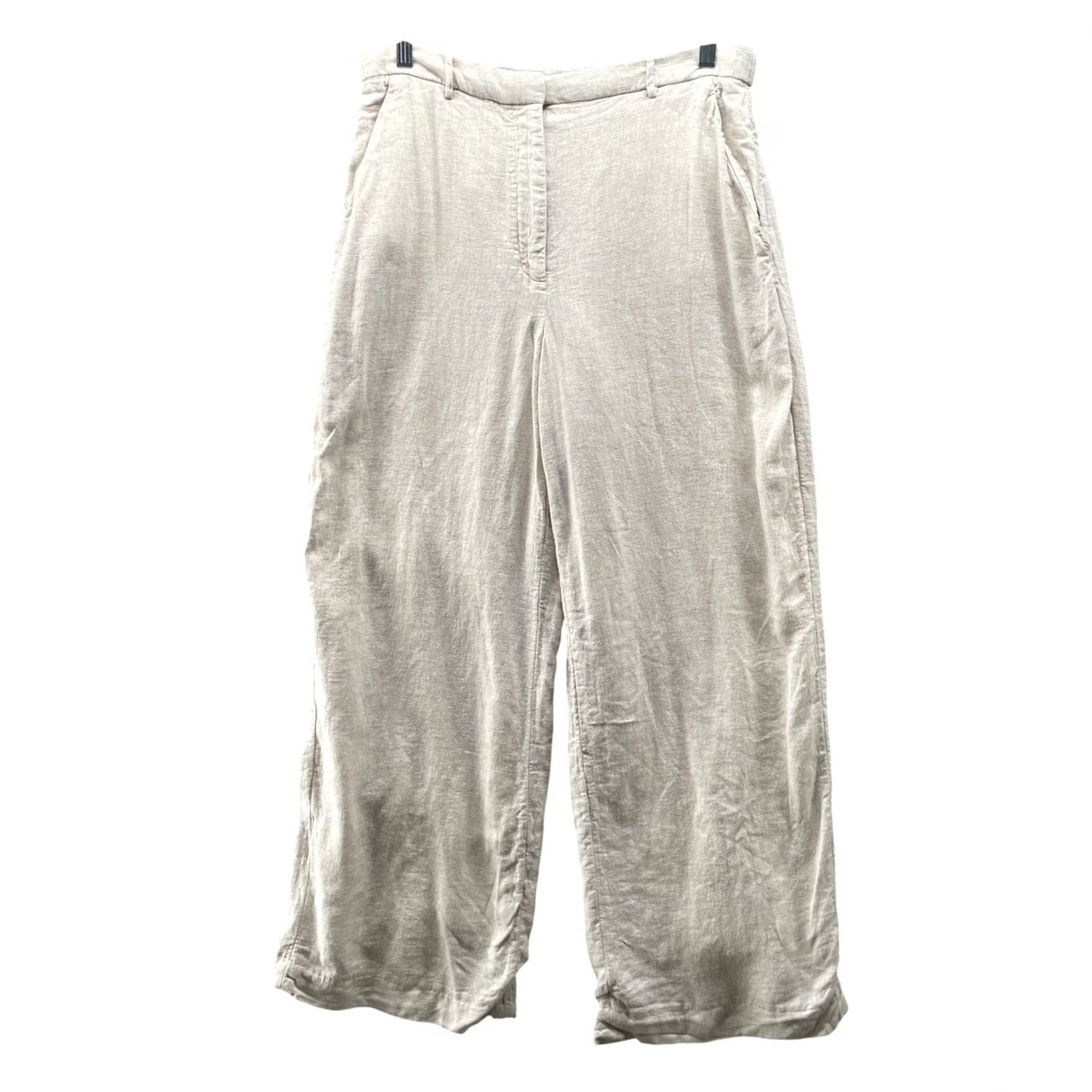 Abercrombie & Fitch Abercrombie & Fitch Curve Wide Leg Linen Blend Dress Pants Womens 30 Beige Wide-Leg Front Pockets Stretch Comfortable High Rise Review: 10 / 20 Size 30" / US 8 / IT 44 - 2 Thumbnail