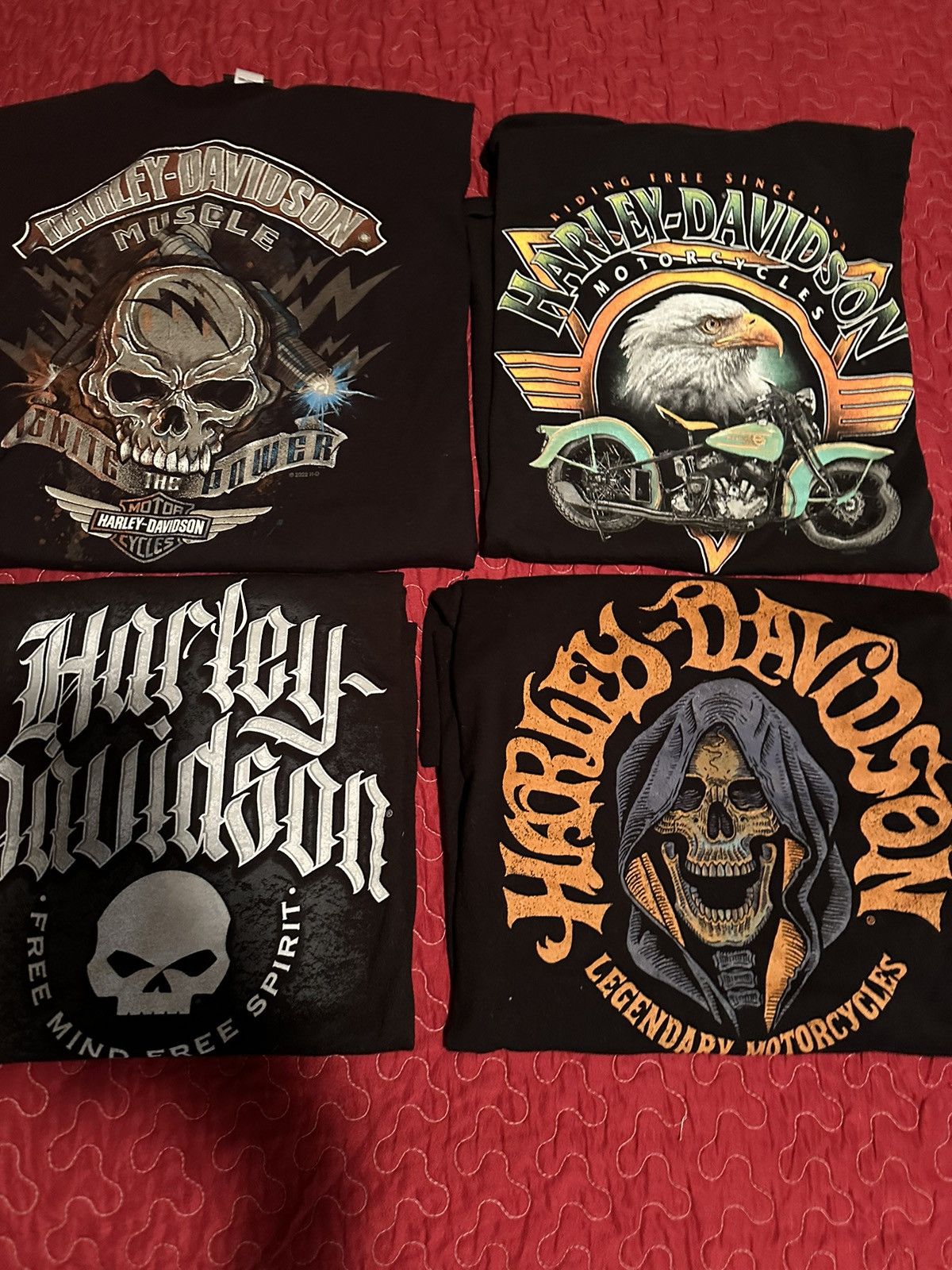 image of Harley Davidson Bundle Of Harley T-Shirts in Black, Men's (Size XL)