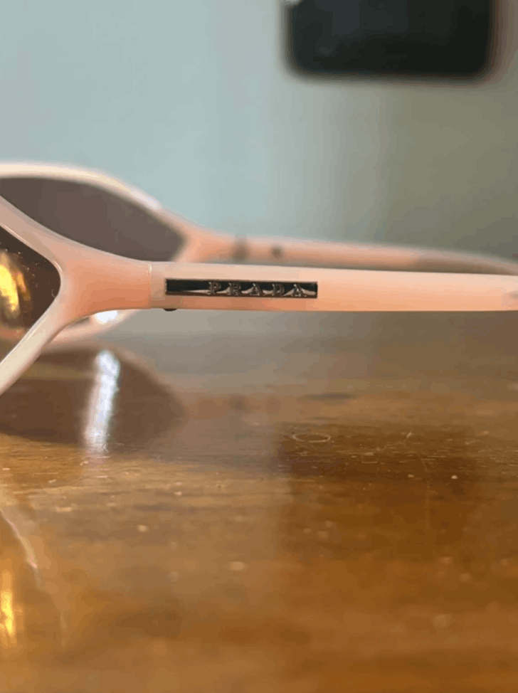 Prada PRADA Sunglasses Flame 2004 Star Fire Rectangle Wrap Shield Size ONE SIZE - 3 Thumbnail