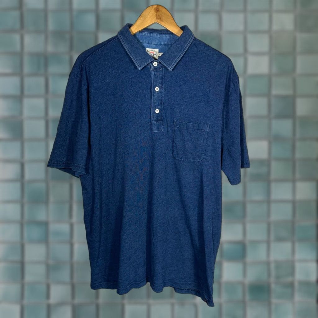 Faherty Faherty Indigo Polo Shirt XL Men Short Sleeve 100% Cotton Breathable Pocket Blue Jersey Collared Logo Vintage: No Size US XL / EU 56 / 4 - 1 Thumbnail