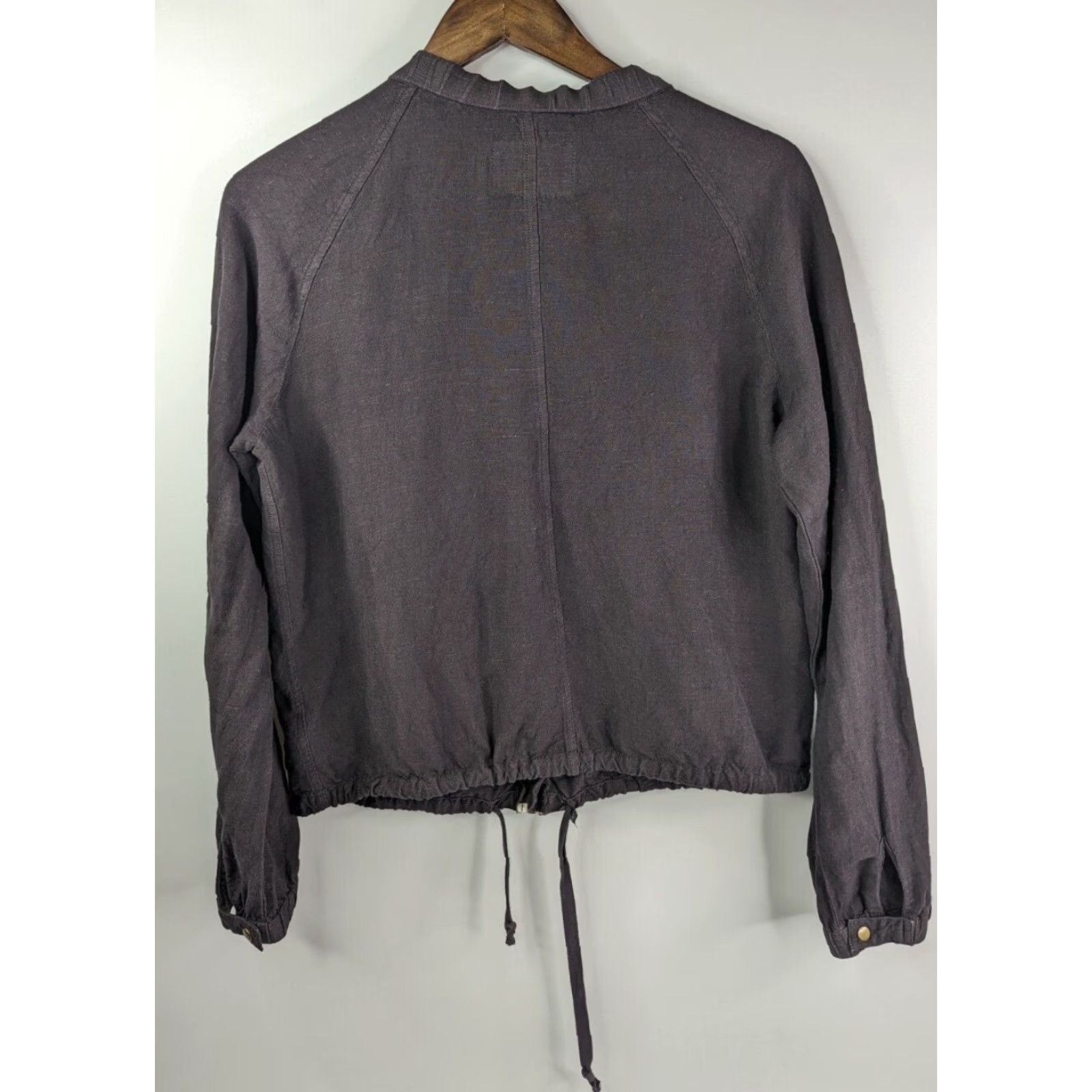Lucky Brand Lucky Brand Women's Small Brown Full Zip Jacket Linen Blend Bomber Jacket Pockets Zipper Size S / US 4 / IT 40 - 3 Thumbnail