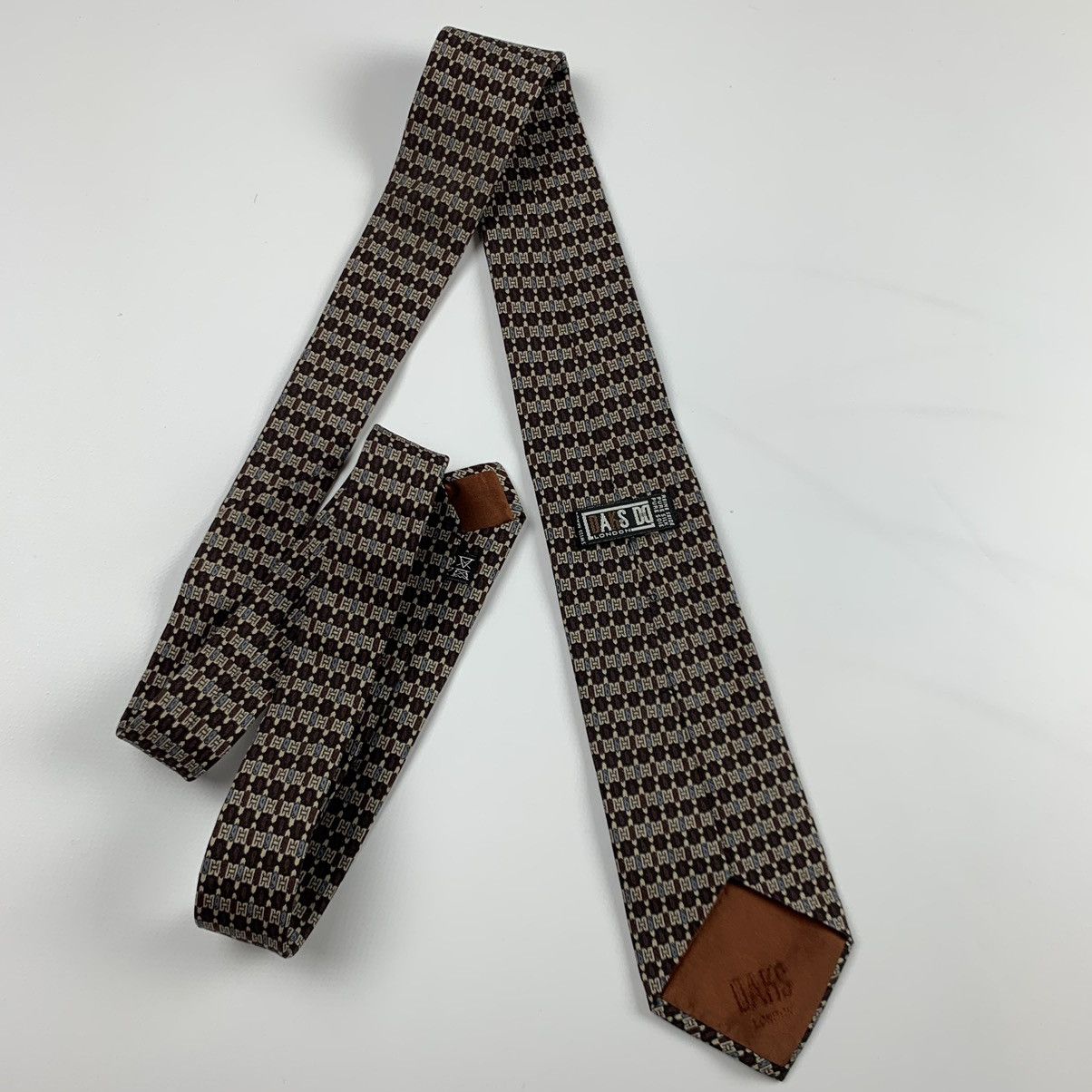 DAKS × Vintage Vintage Daks monogram silk tie Size ONE SIZE - 3 Thumbnail