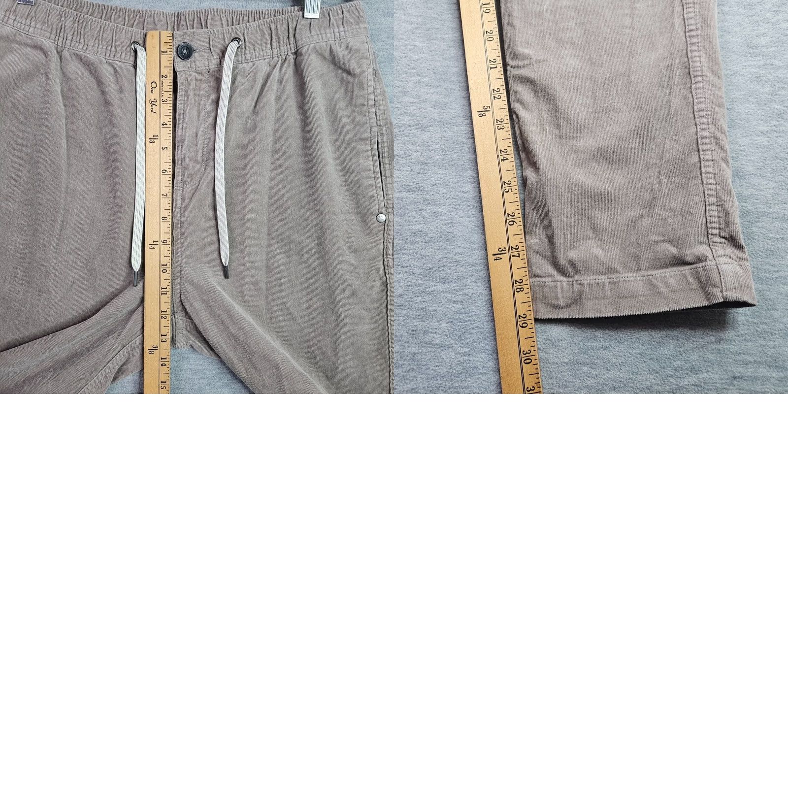Vuori Vuori Men’s Corduroy Pants L Taupe Brown Cotton Blend Elastic Waist Drawstring Casual Size US 33 - 8 Thumbnail
