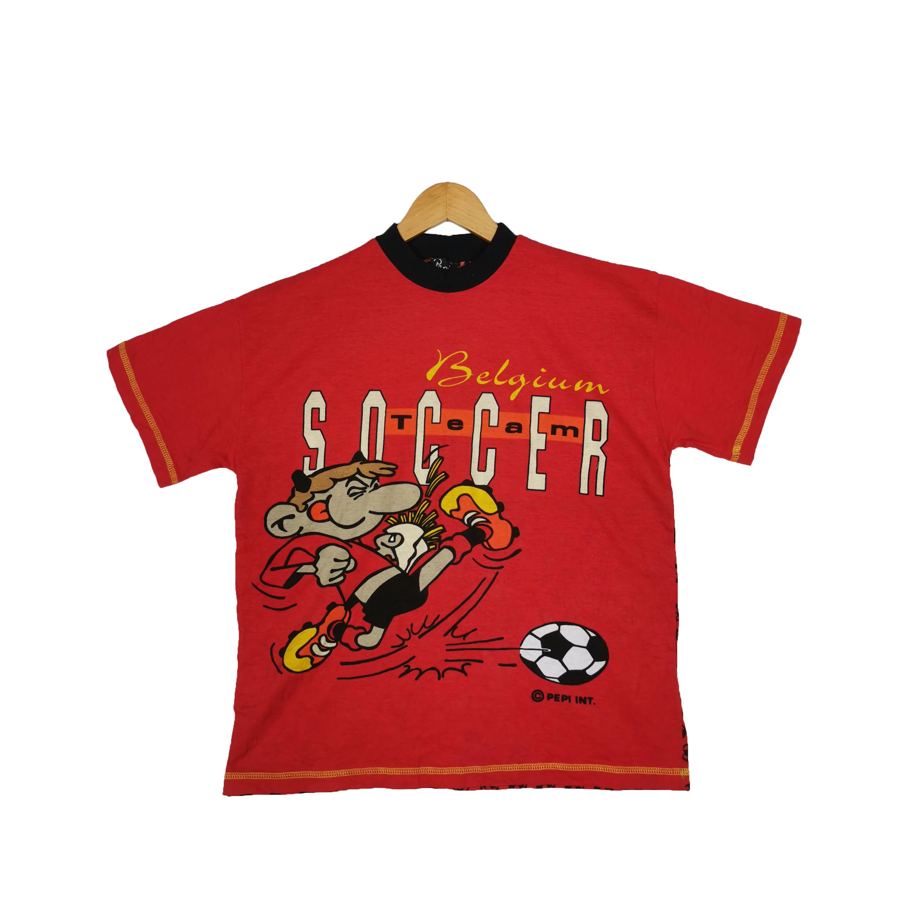 Vintage Vintage 90's OVP Pepi Belgium Soccer Team T-Shirt Tees Size US M / EU 48-50 / 2 - 1 Thumbnail