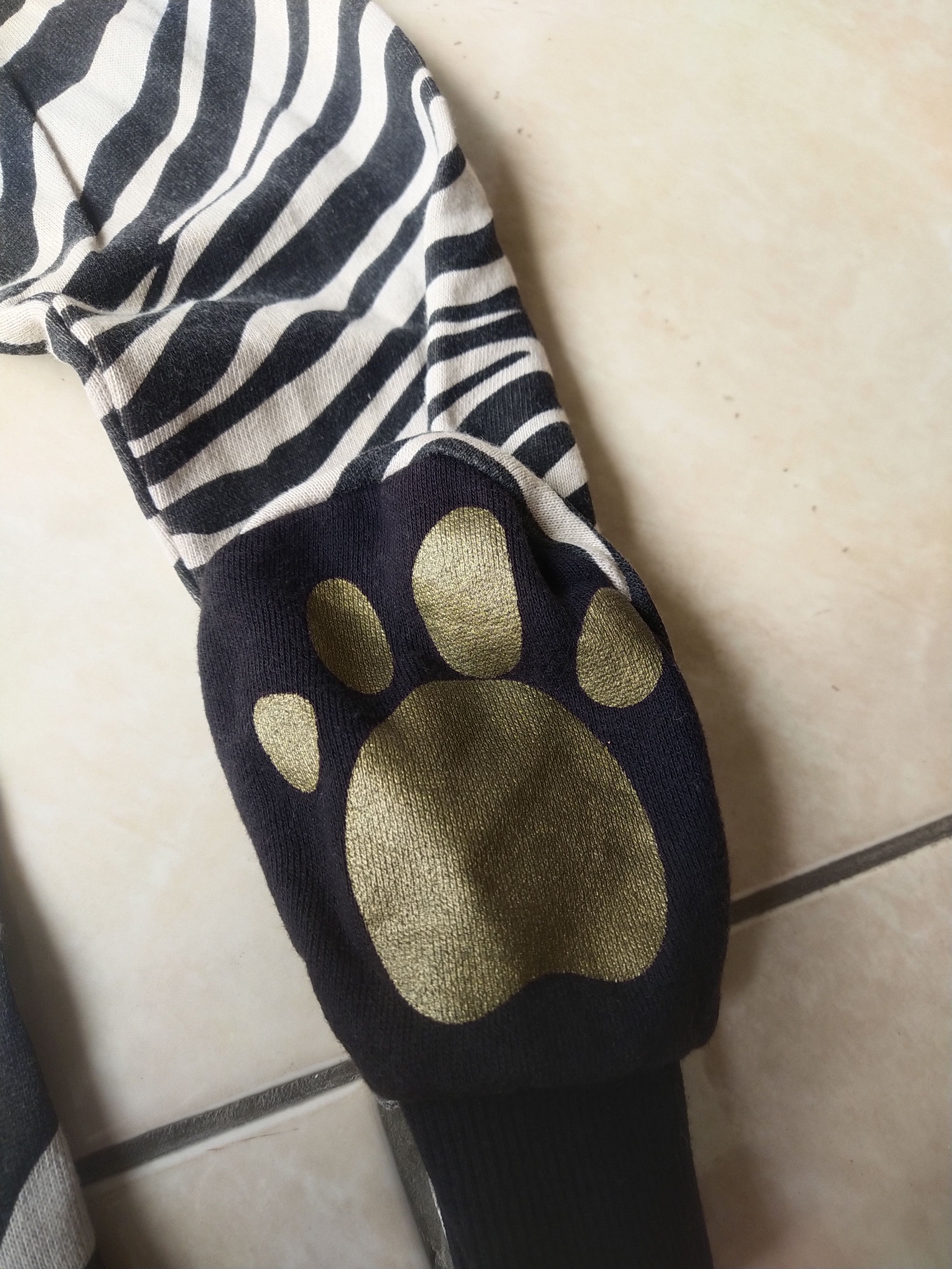 Hysteric Glamour 2000s Zebra Print Zip-Up Hoodie Paw Cuffs Ninja Mask Y2K Size XS / US 0-2 / IT 36-38 - 5 Thumbnail