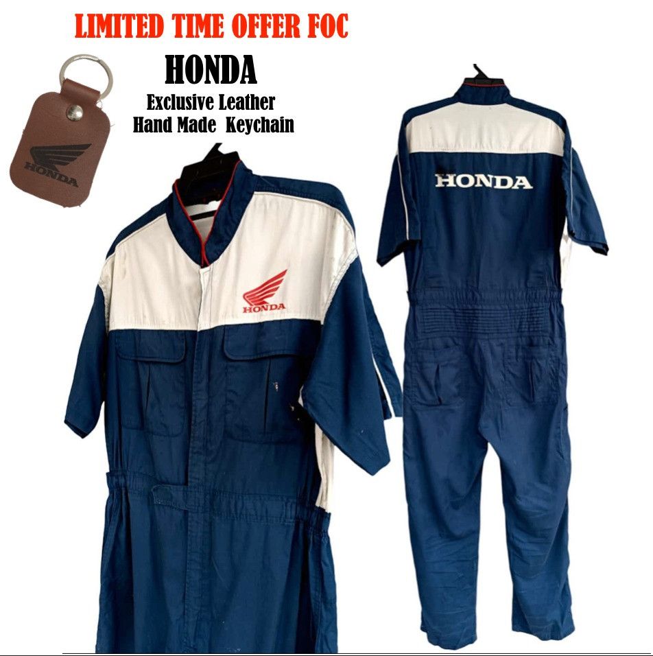 image of Vintage Honda Racing Coverall in Black/Blue, Men's (Size 34)