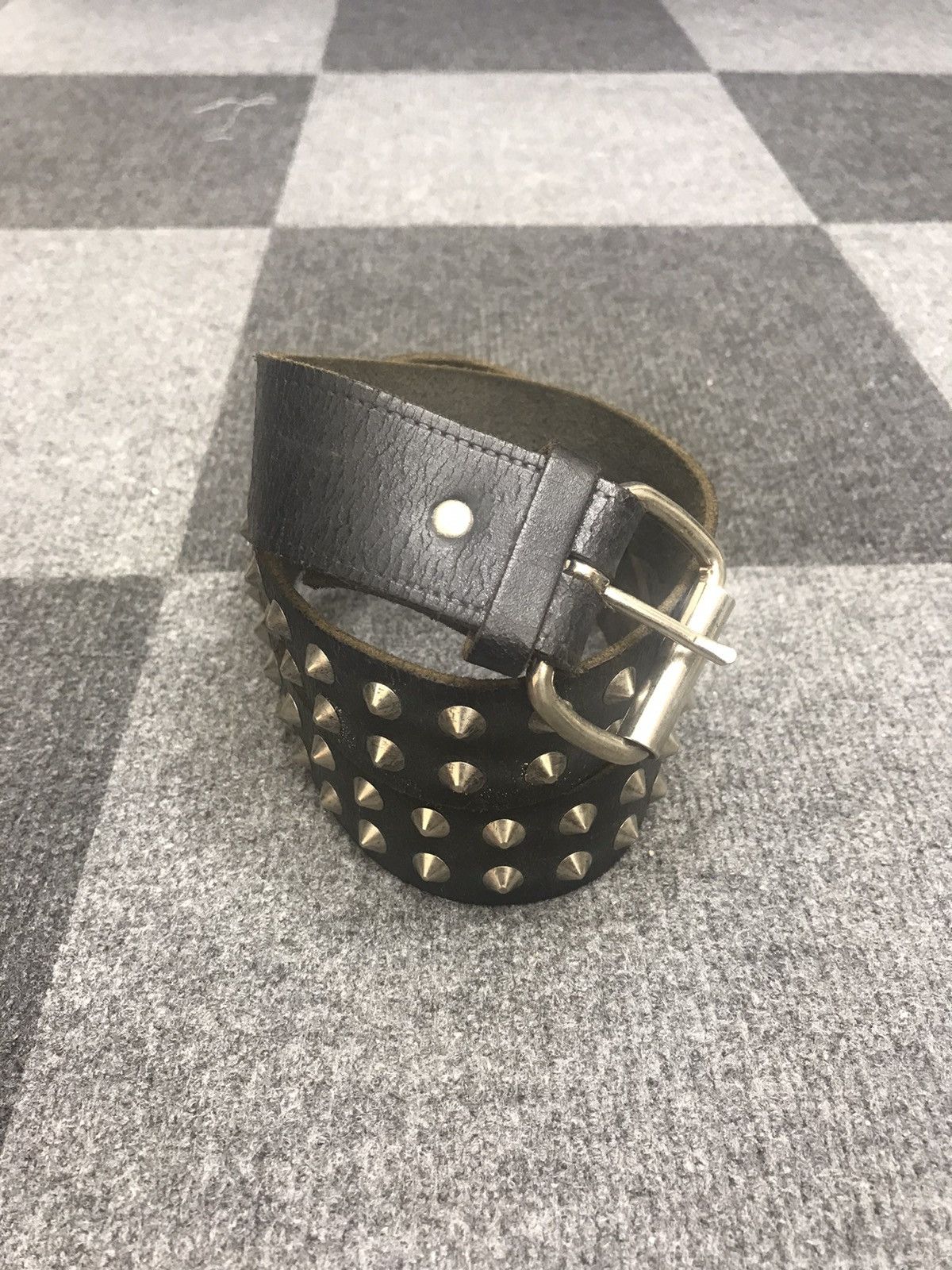 Genuine Leather Real Leather Spiky Punk Belt Size ONE SIZE - 1 Thumbnail