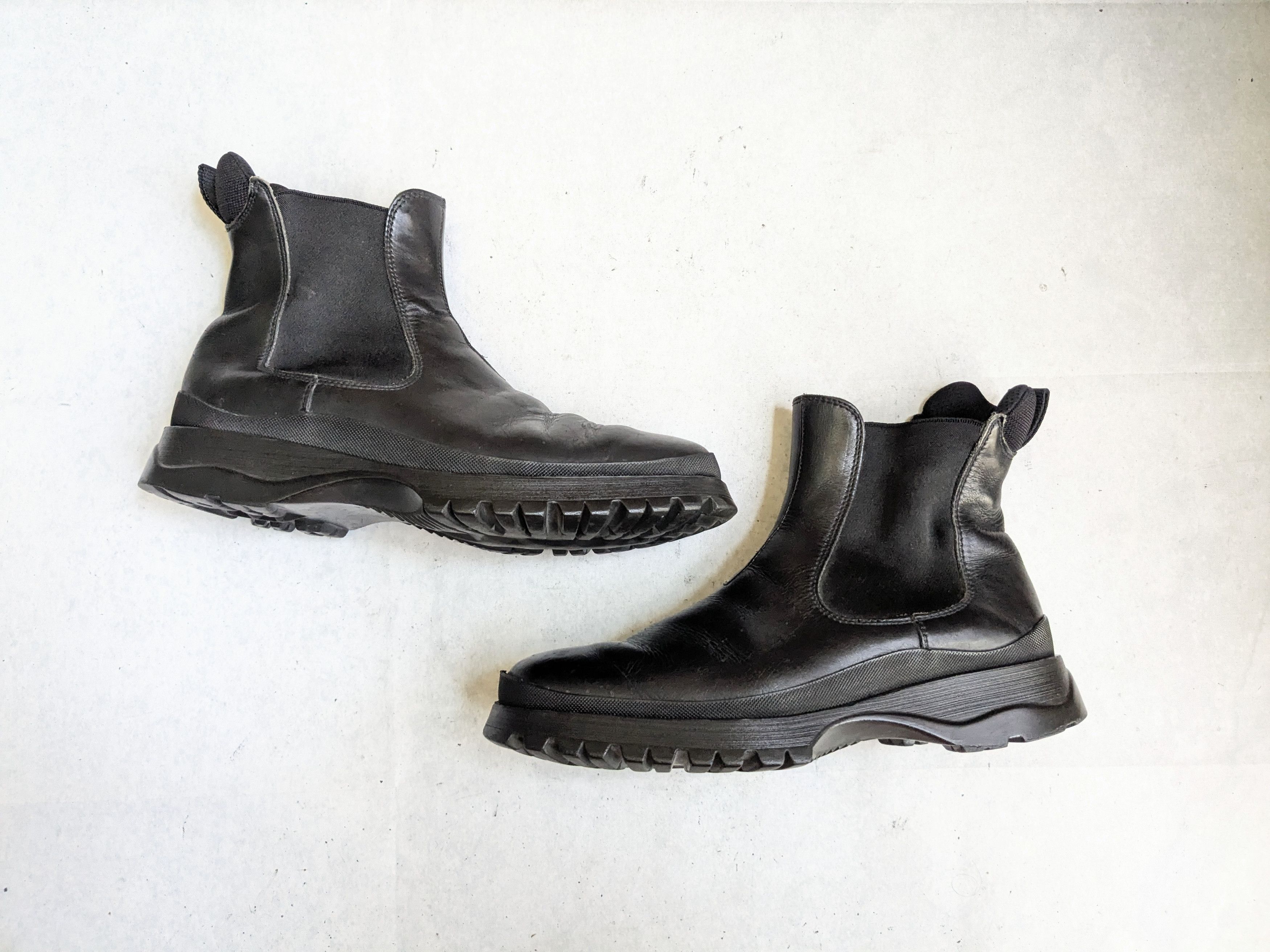 Prada Prada Chelsea Boots Black Leather 10 Y2K Chunky Rubber Size US 10 / EU 43 - 1 Thumbnail