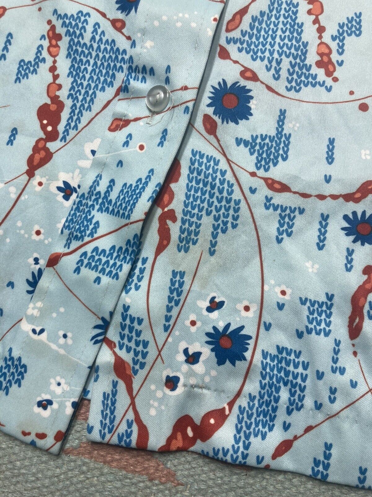 Sears × Vintage 70s sears disco shirt polyester dagger flowers women’s 40 Size L / US 10 / IT 46 - 5 Thumbnail