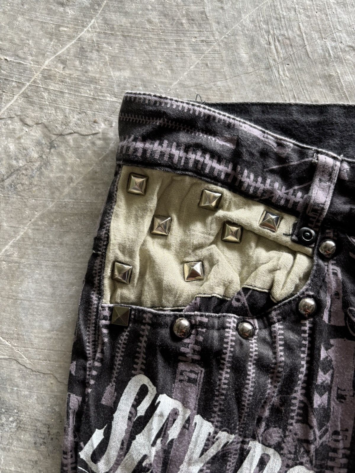 Sex Pot ReVeNGe y2k sex pot revenge punk gothic overprint pant skull anarchy Size US 28 / EU 44 - 7 Thumbnail