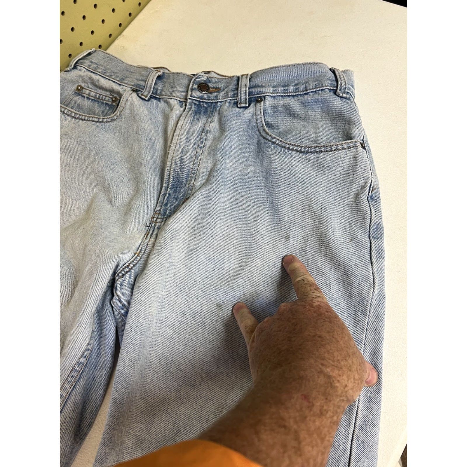 Denime VINTAGE Todays News Shorts Mens 34” Faded Denim 90s Blue Jorts Denim Shorts Casual Workwear Mens 90s Size US 34 / EU 50 - 3 Thumbnail