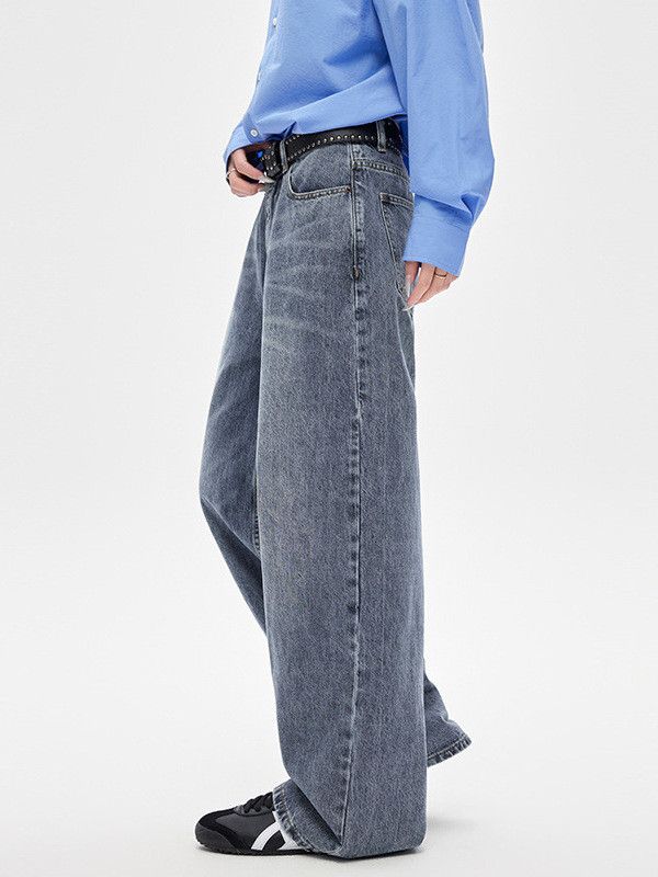 Japanese Brand Men's American-style vintage-washed straight-leg jeans Size US 32 / EU 48 - 3 Thumbnail