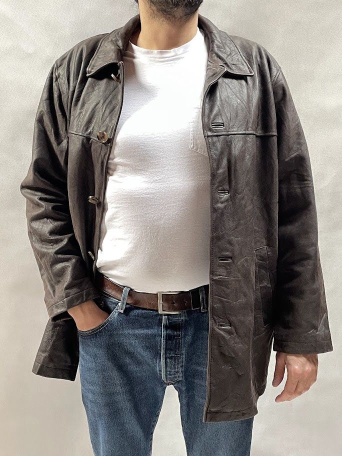 Eddie Bauer × Genuine Leather vintage Y2K Eddie Bauer genuine leather parka jacket Size US XL / EU 56 / 4 - 6 Thumbnail