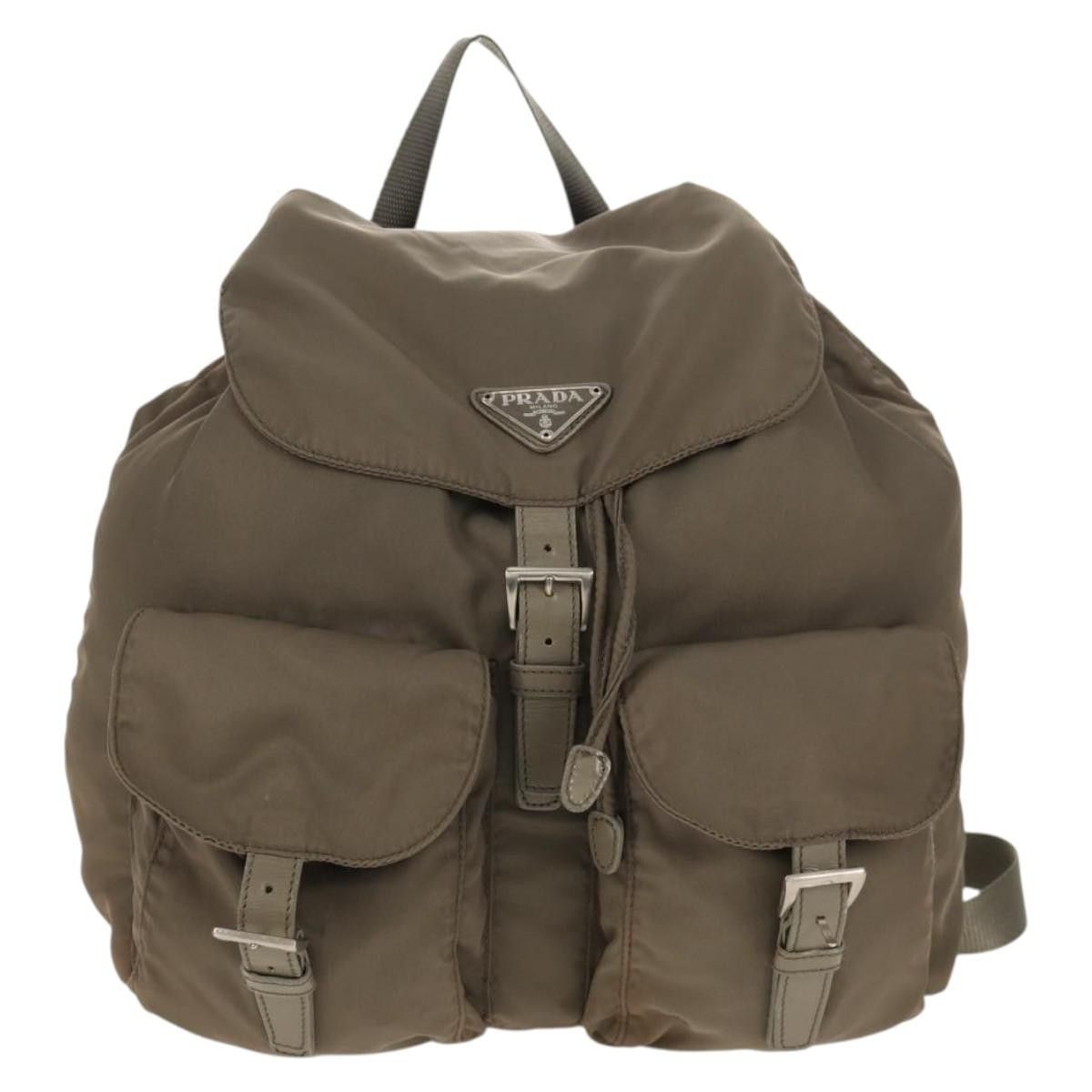 Prada Prada Vela Double Front Pocket Backpack Tessuto with Saffiano Leather Size ONE SIZE - 1 Thumbnail