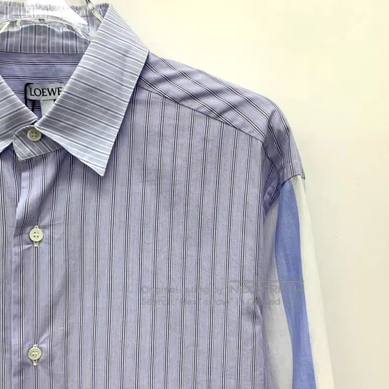 Loewe Loewe size 39 Blue and White Striped Logo Embroidered Colla Size US XXS / EU 40 - 3 Thumbnail