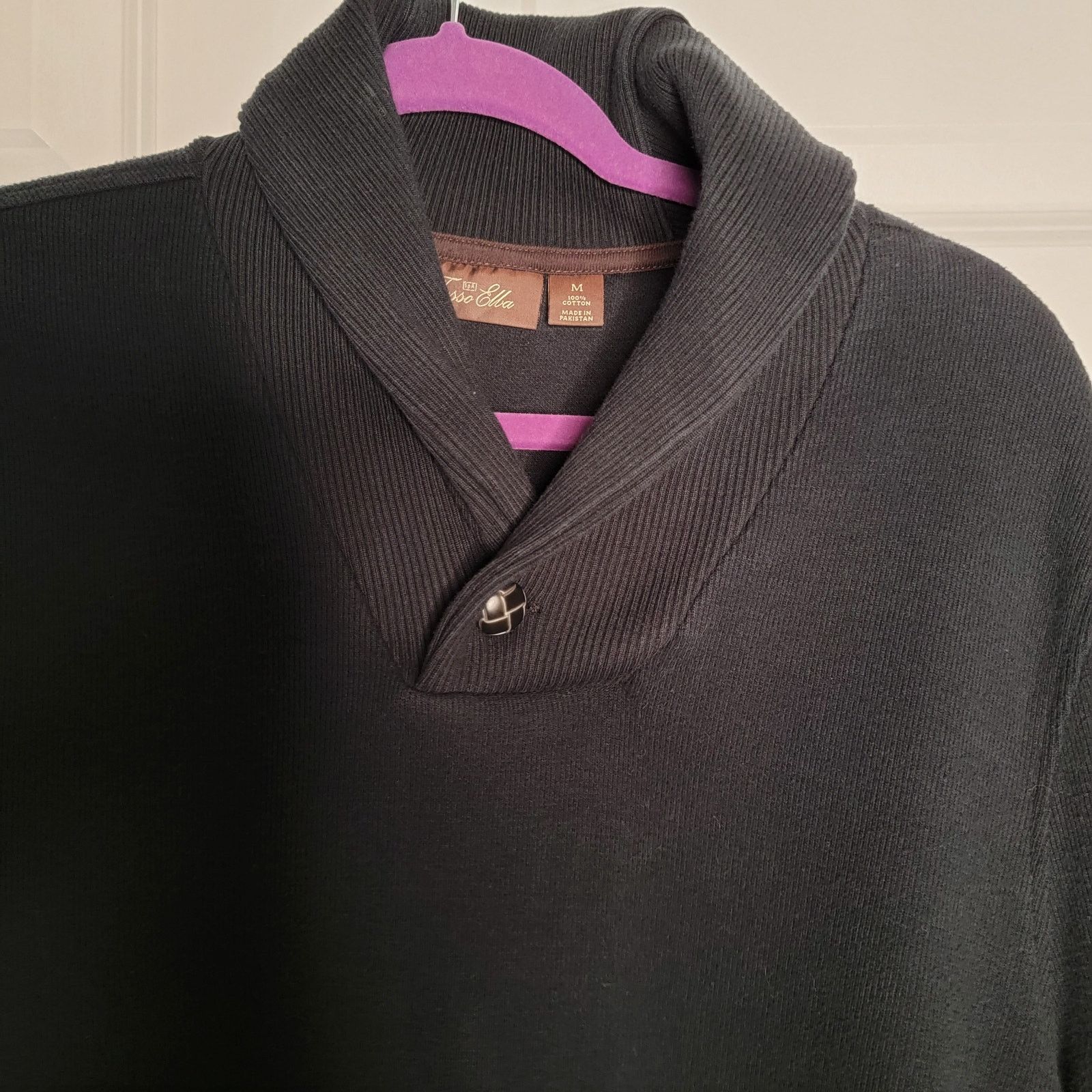 Tasso Elba Tasso Elba Saks Fifth Ave Cotton Shawl Collar sweater sz M Size US M / EU 48-50 / 2 - 4 Thumbnail