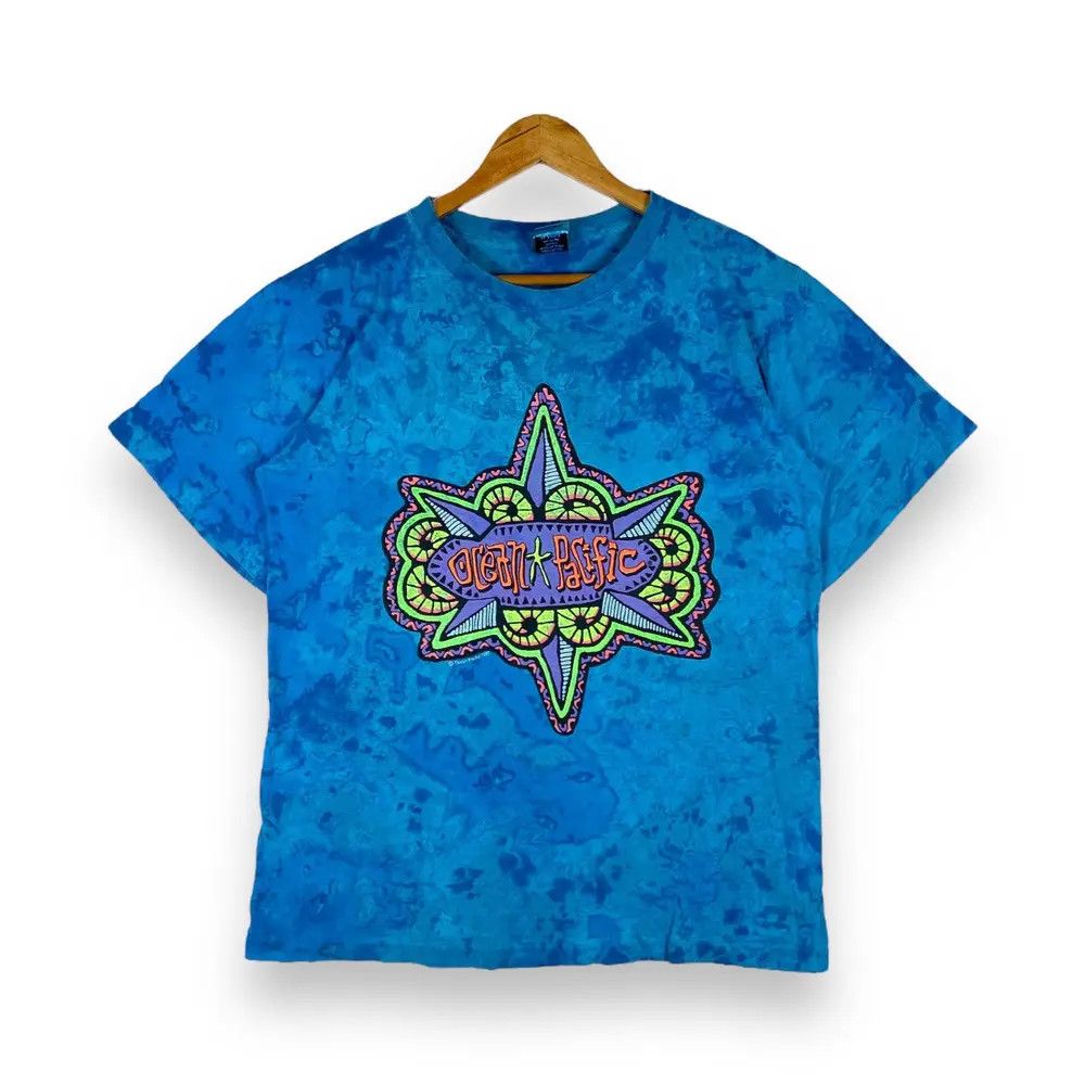 Ocean Pacific VINTAGE 90's OCEAN PACIFIC BLUE TYE DYED SURF TEE Size US XL / EU 56 / 4 - 1 Thumbnail