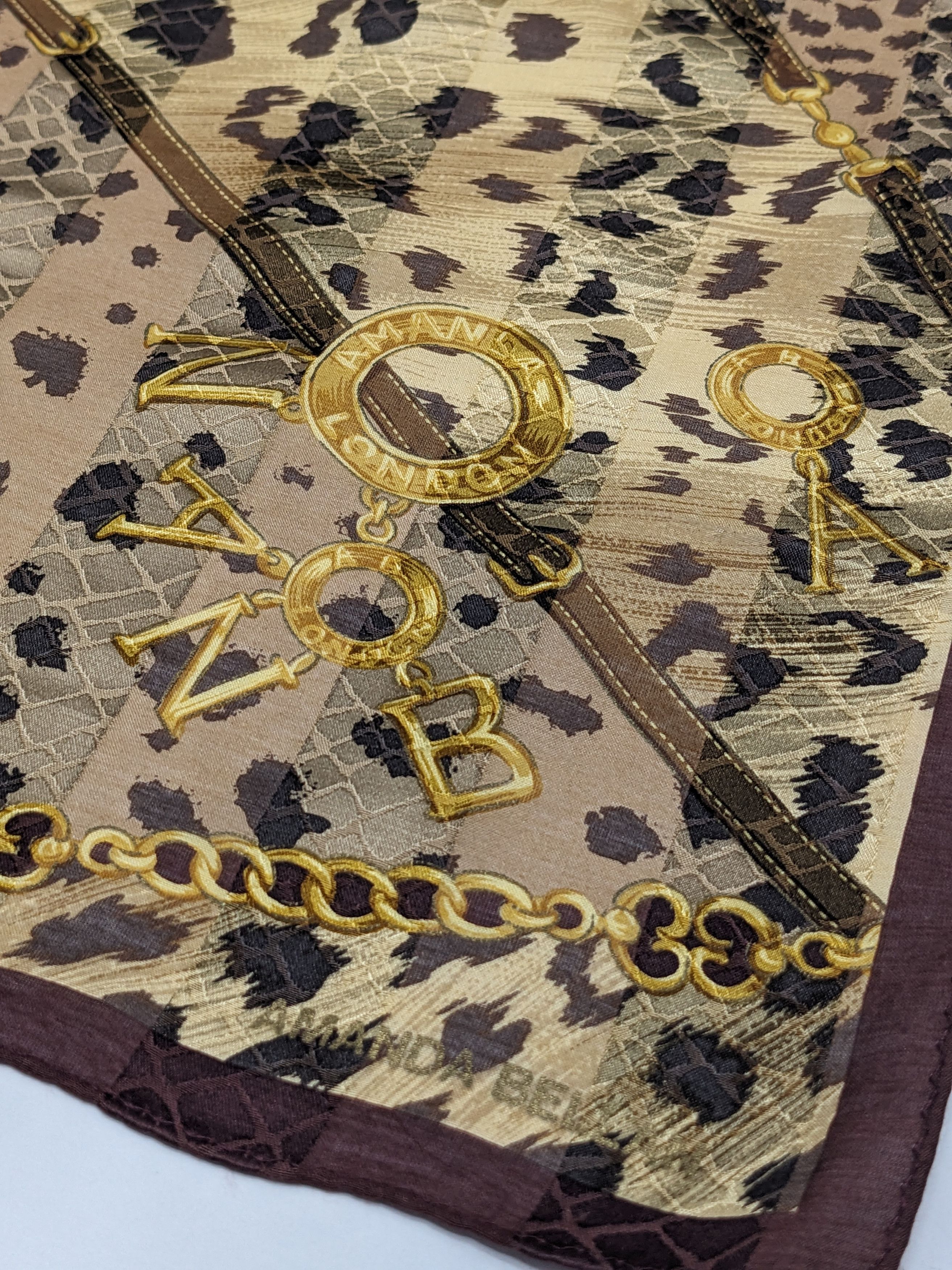 Unknown London AMANDA BELL LONDON LERPARD SILK HANDKERCHIEF Size ONE SIZE - 2 Thumbnail