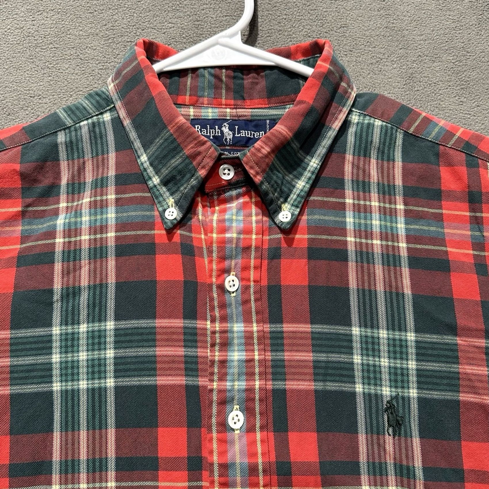 Ralph Lauren Vintage Ralph Lauren Shirt Mens XL Red Green Plaid Flannel Cotton Button Down Size US XL / EU 56 / 4 - 3 Thumbnail