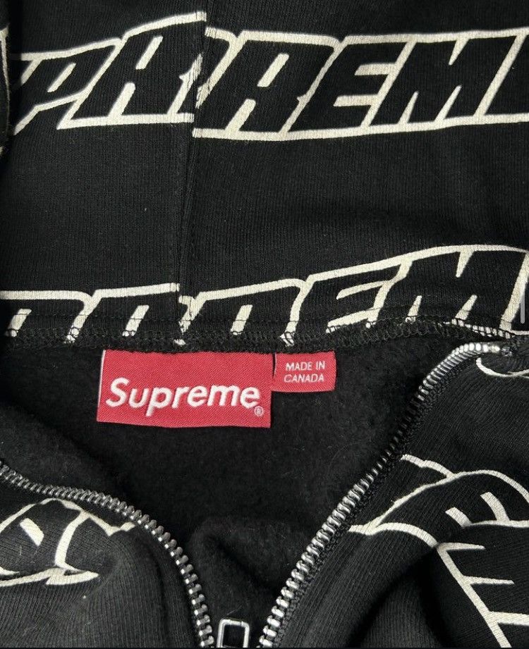 Supreme × Vintage Supreme Repeat Zip Up Hooded Sweatshirt Black Size US L / EU 52-54 / 3 - 2 Thumbnail