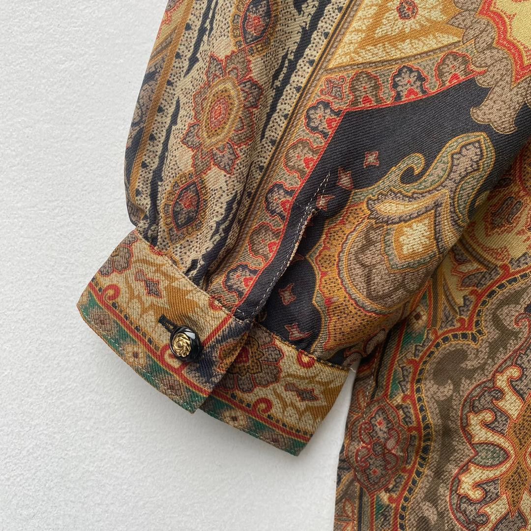 Other VINTAGE BLOUSE FLORAL MOTIFS EXTRA LARGE GEOMETRIC PATTERN Size XL / US 12-14 / IT 48-50 - 7 Thumbnail