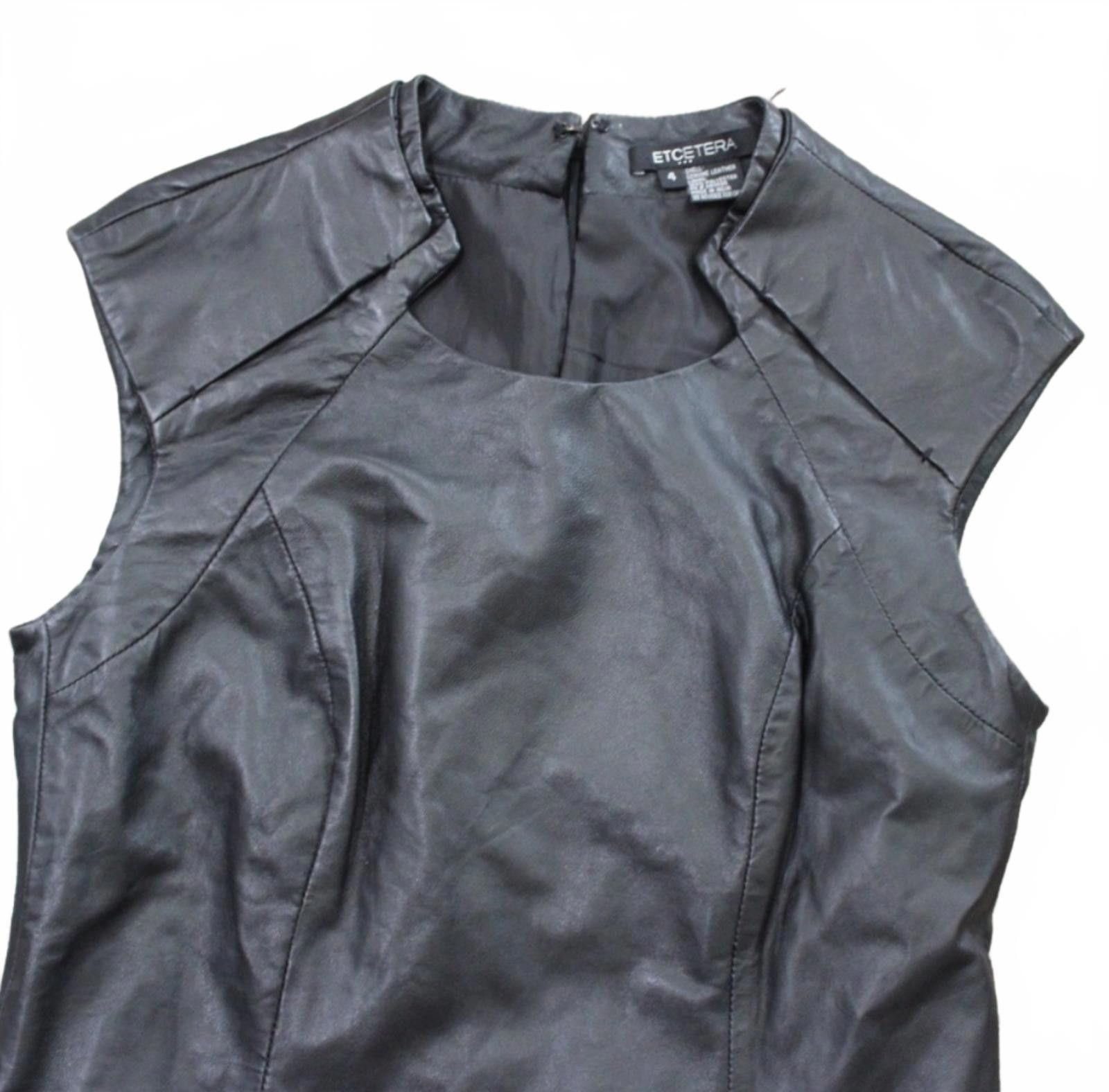 Other Etcetera size 4 Sleeveless Leather Dress with Front Pockets Size S / US 4 / IT 40 - 7 Thumbnail