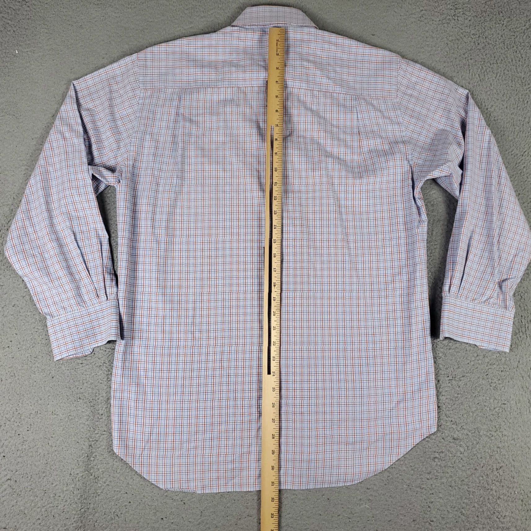 David Donahue David Donahue Dress Shirt Mens 15.5 Blue Plaid Long Sleeve Button Up Casual Formal Size 40R - 3 Thumbnail