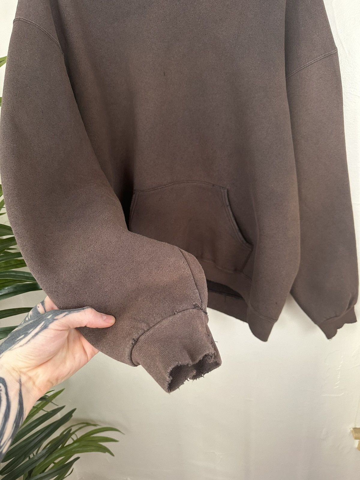 Other (XXL) INSANE THRASHED & FADED Blank Heavyweight Hoodie Size US XXL / EU 58 / 5 - 7 Thumbnail