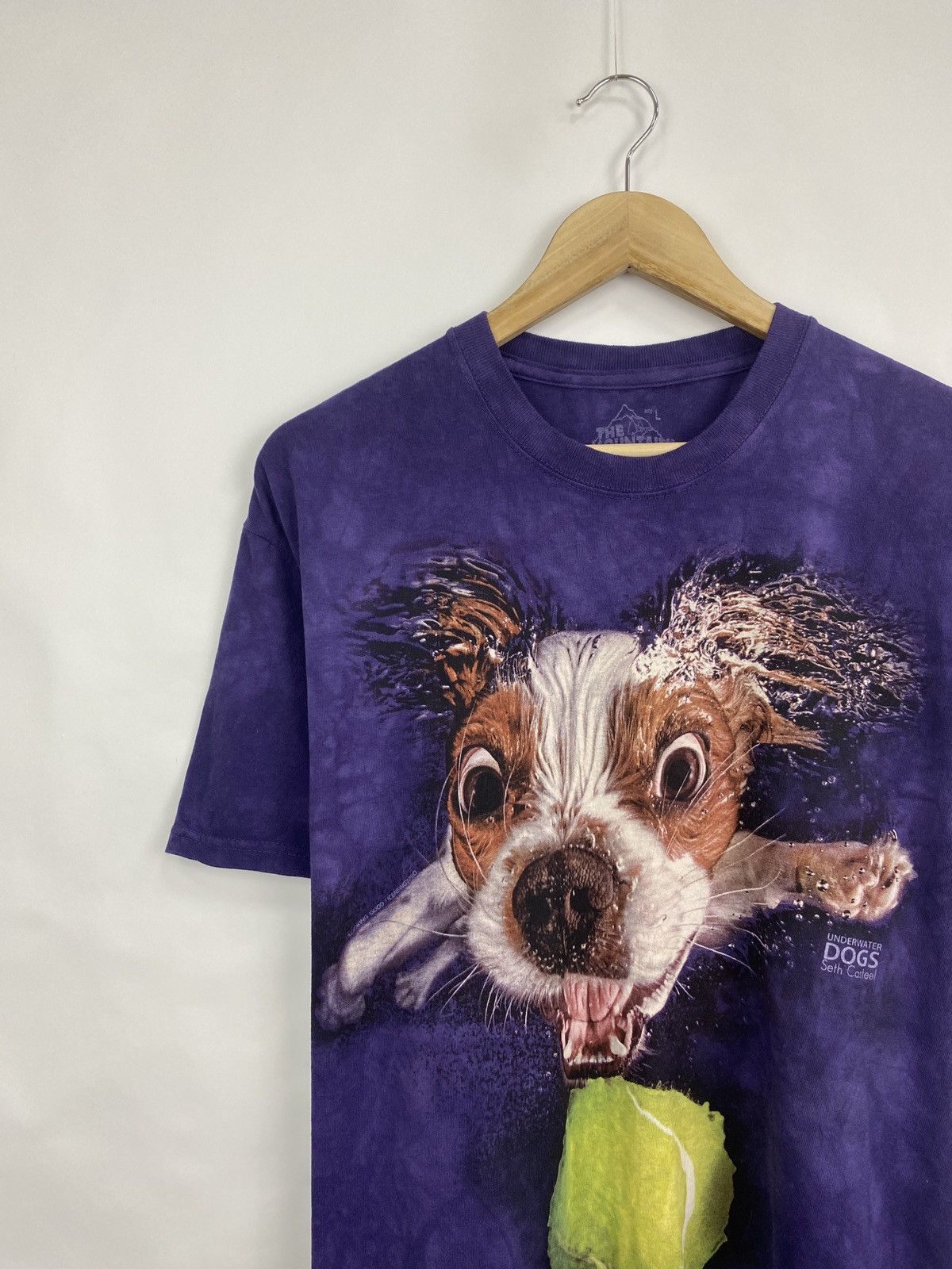 The Mountain 🇺🇸🎾 Vintage Y2K LSD Underwater Dogs Humor T-Shirt Rare Size US L / EU 52-54 / 3 - 2 Thumbnail
