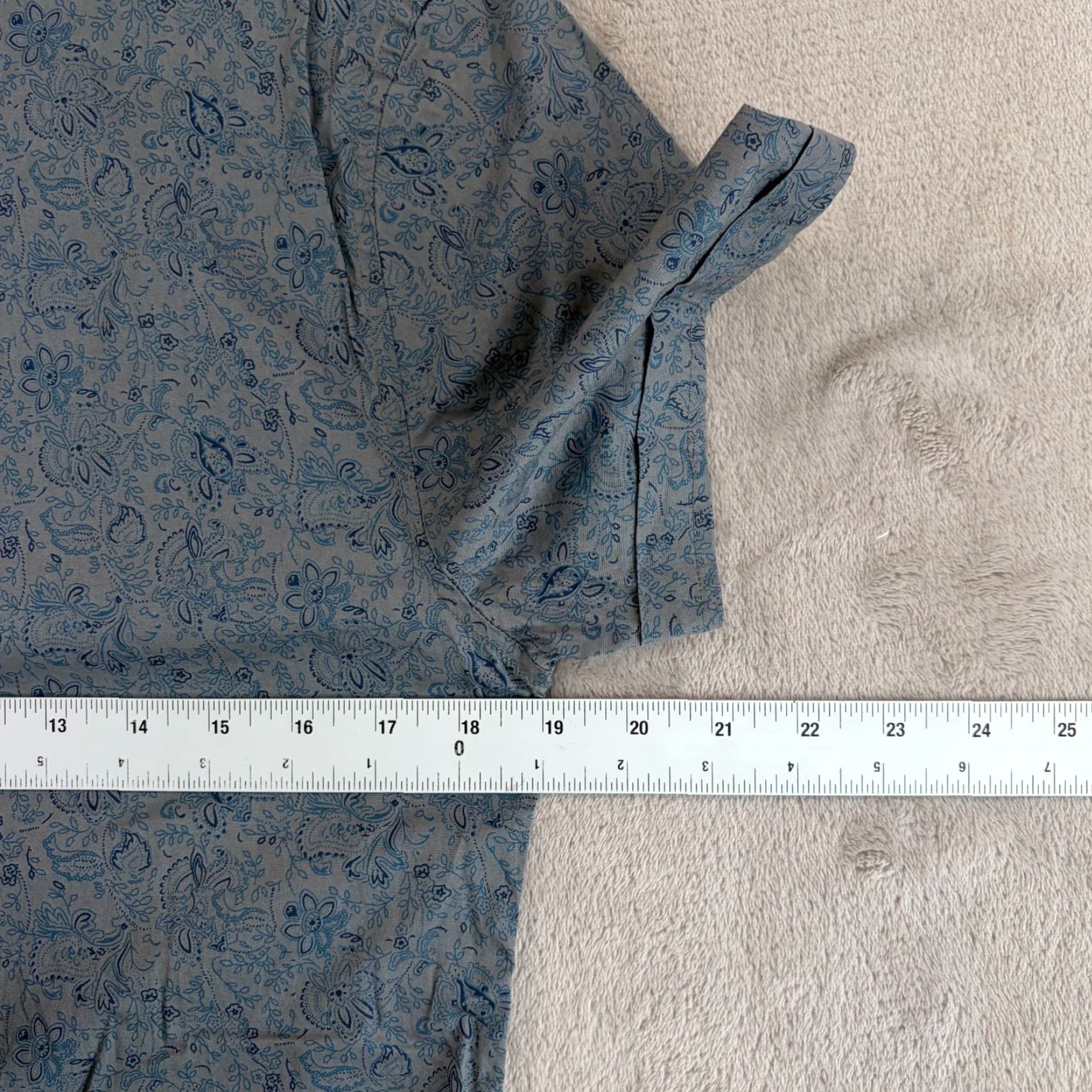 John Varvatos John Varvatos USA Luxe Shirt Small Grey Blue Paisley AOP Short Sleeve Button-Up Mens Regular XS? Size US S / EU 44-46 / 1 - 5 Thumbnail